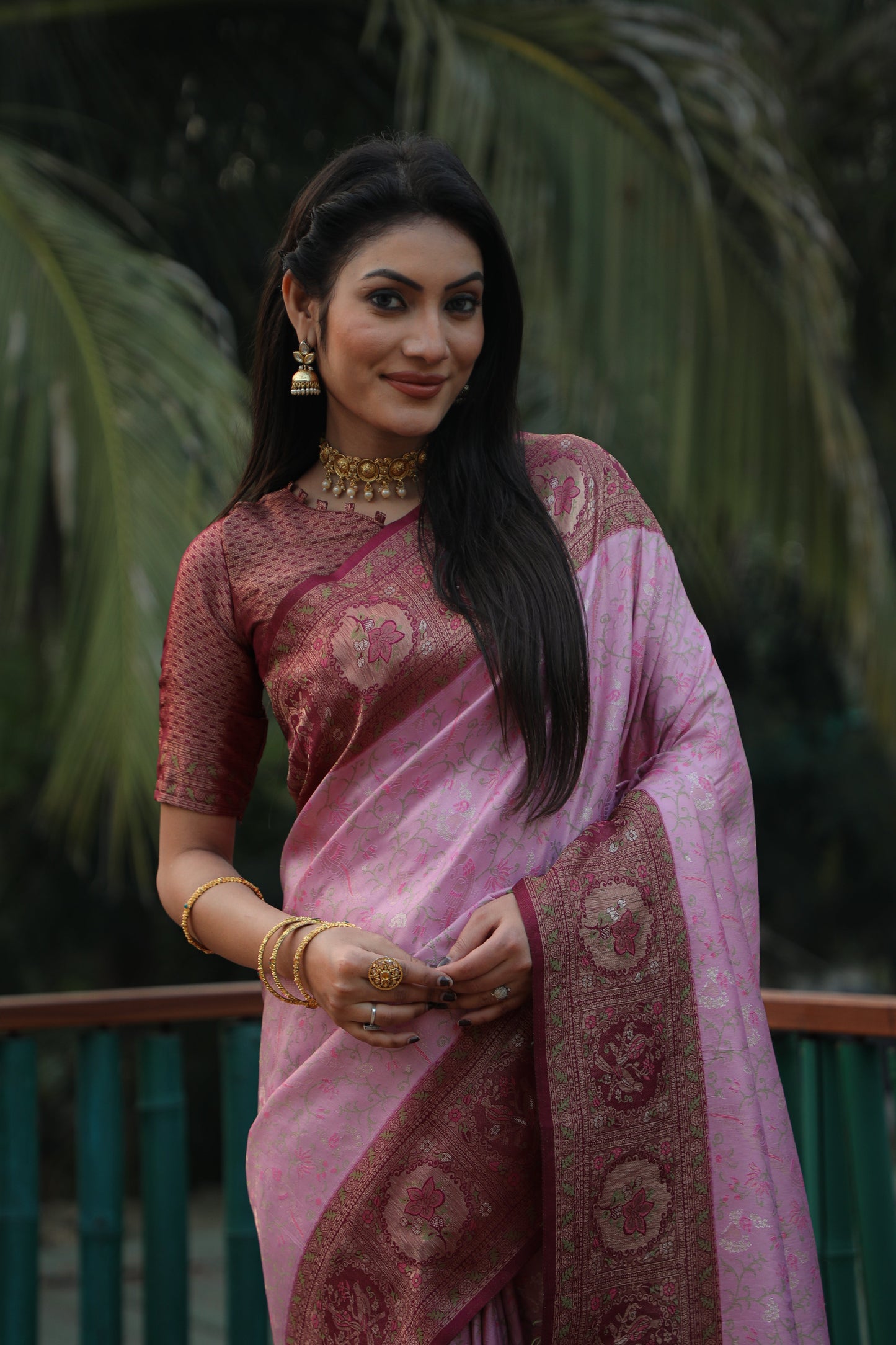 Charming Kanjivaram Light Pink Color Soft Silk Saree