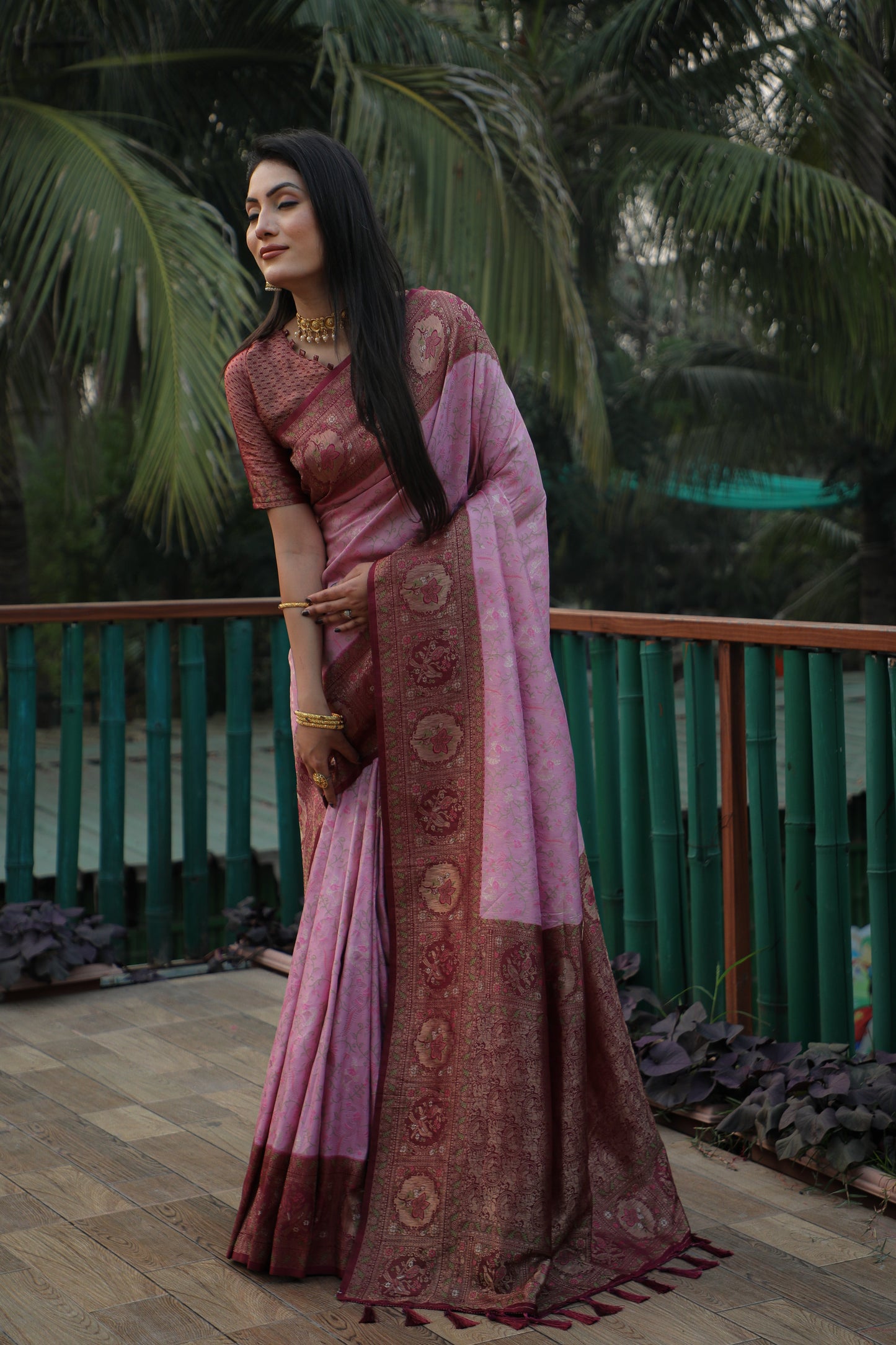 Charming Kanjivaram Light Pink Color Soft Silk Saree