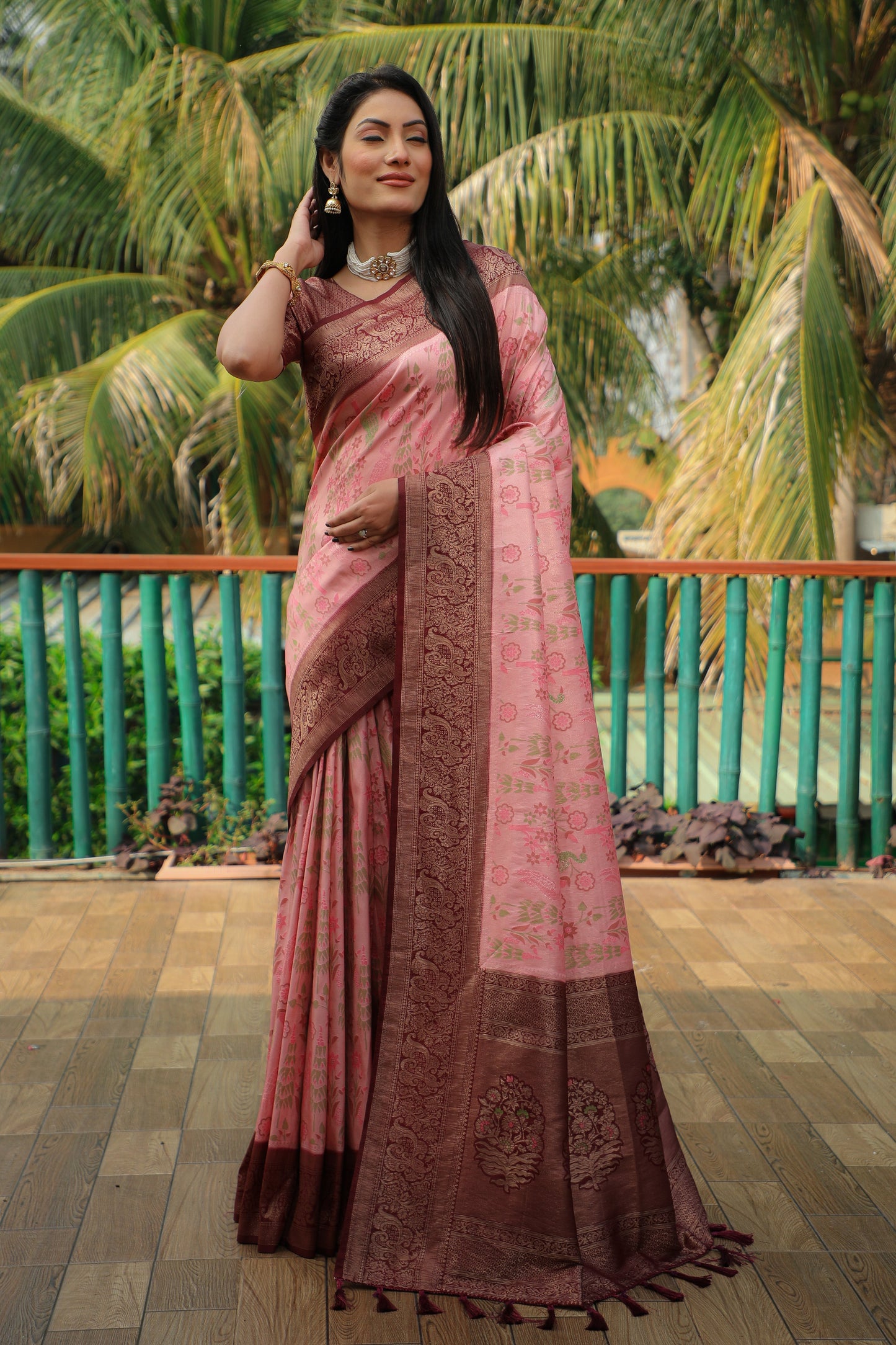 Classic Kanjivaram Soft Silk Light Pink Color Wedding Wear Saree