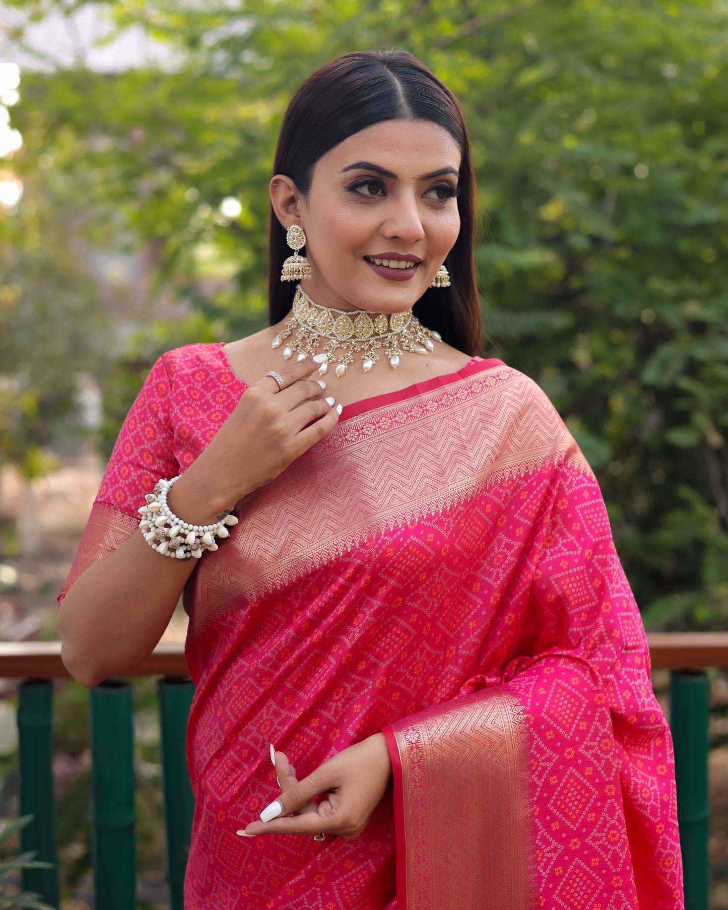 Stylish Patola Sarees Pink Color Saree