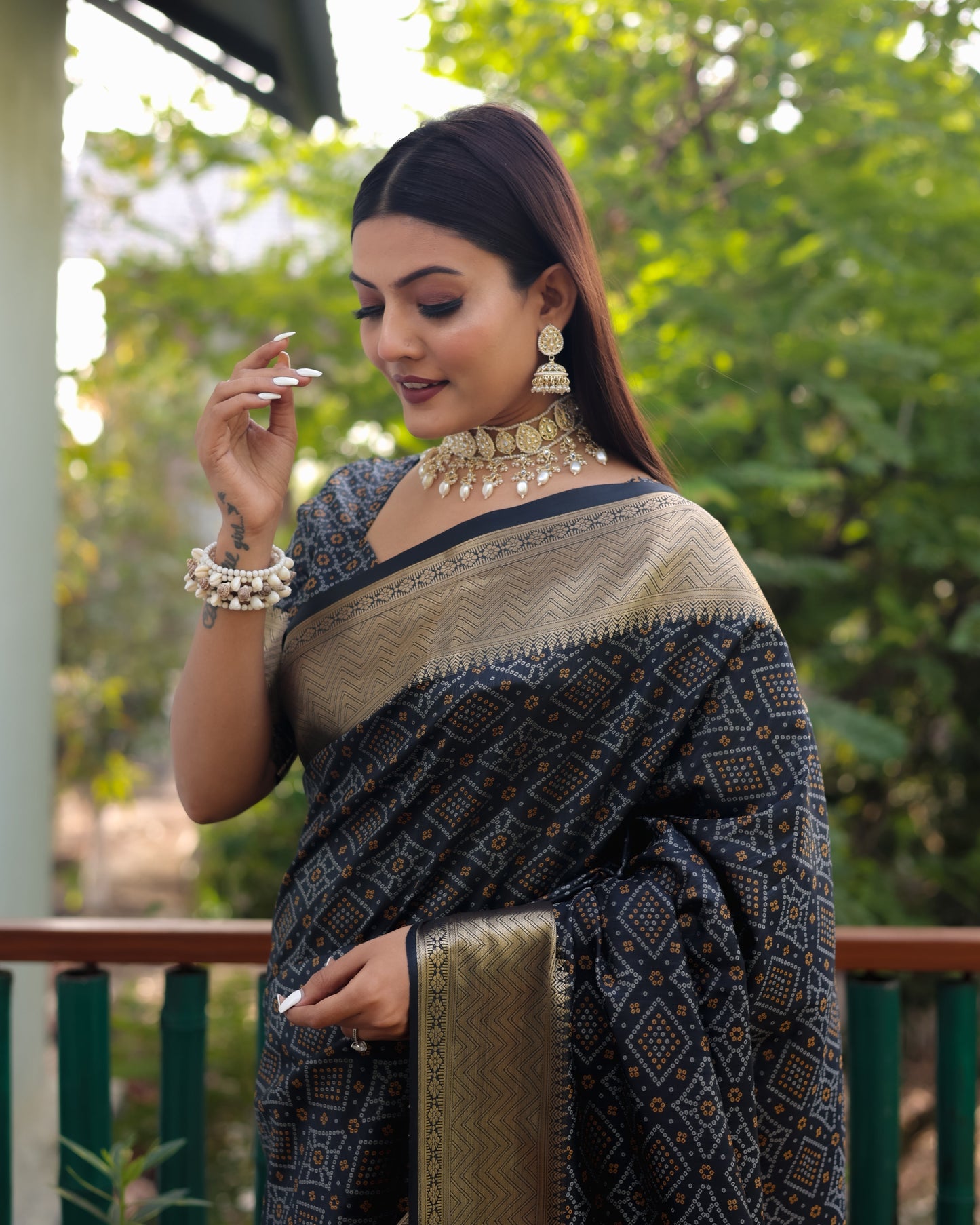 Stylish Patola Sarees Black Color Saree