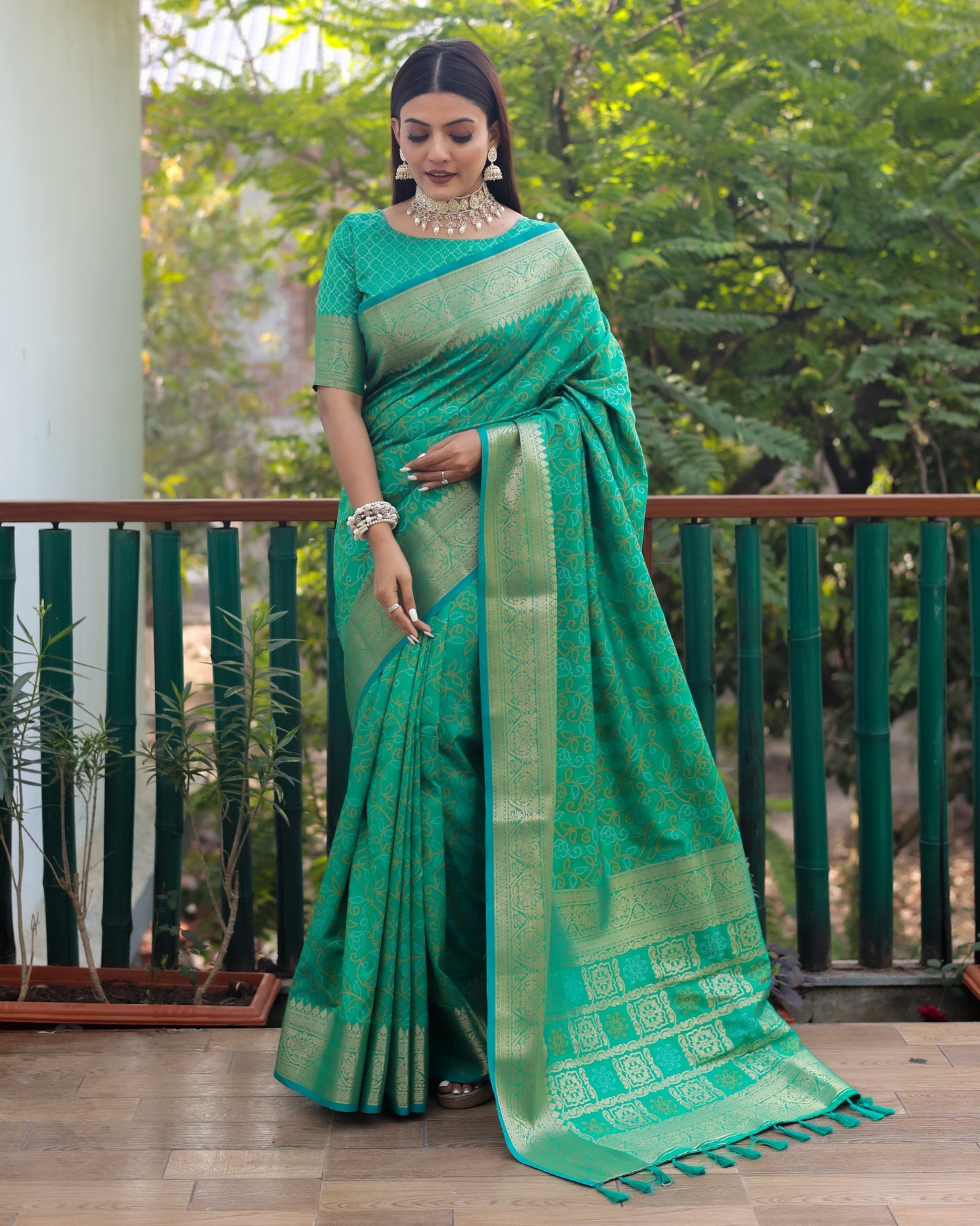 Lovely Silk Bandhej Perrot Color Patola Sarees