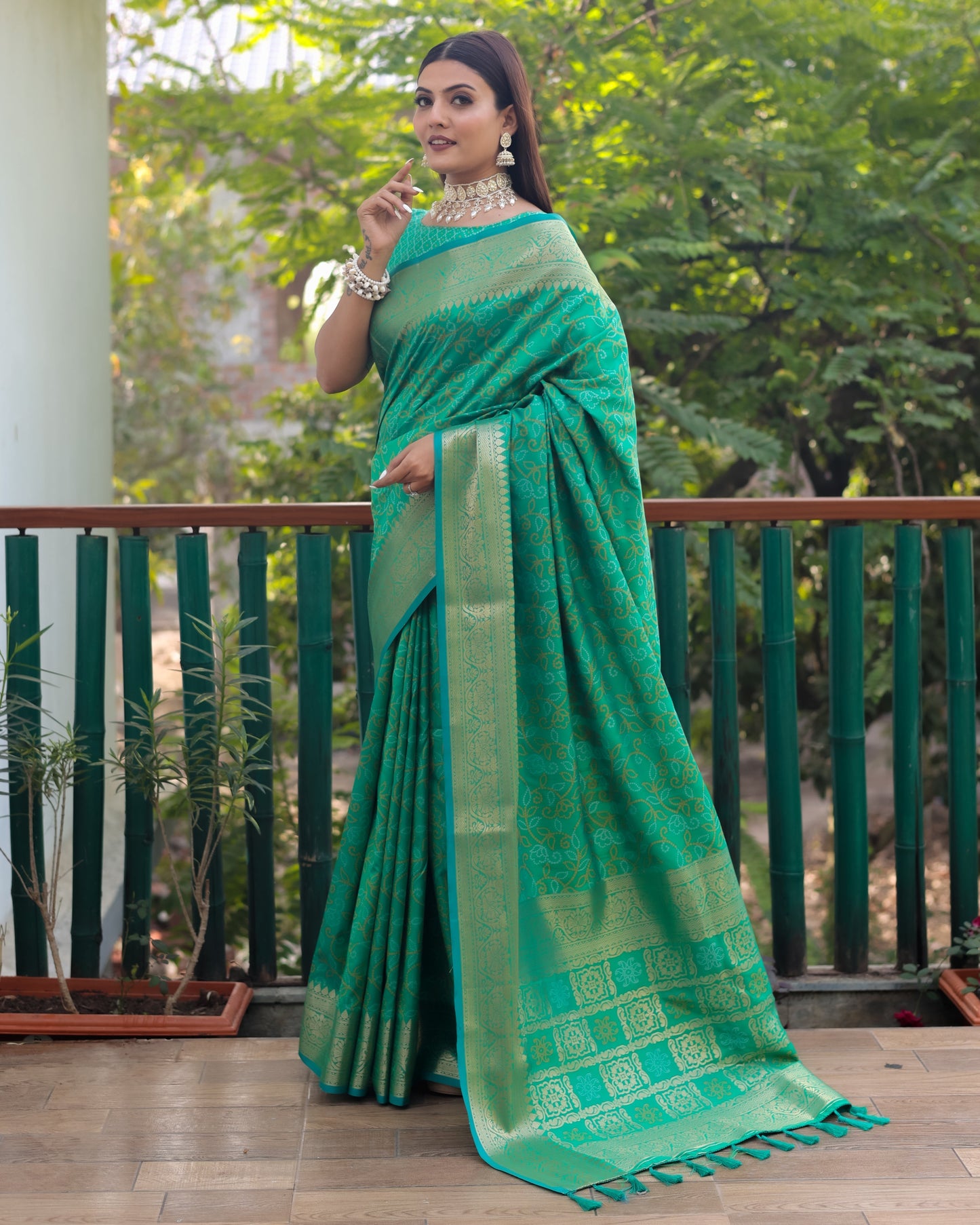 Lovely Silk Bandhej Perrot Color Patola Sarees