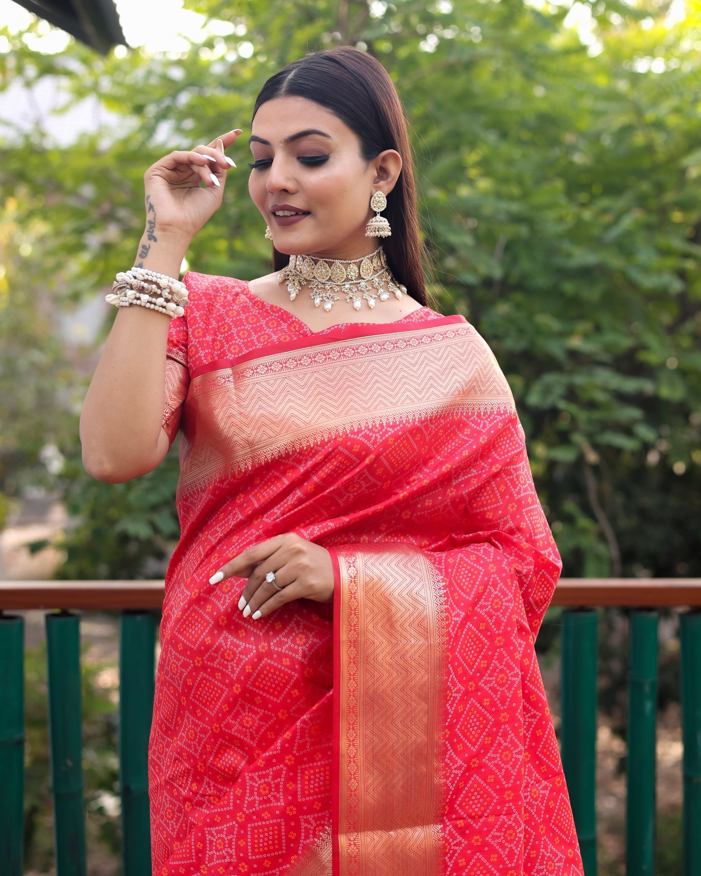 Stylish Patola Sarees Red Color Saree