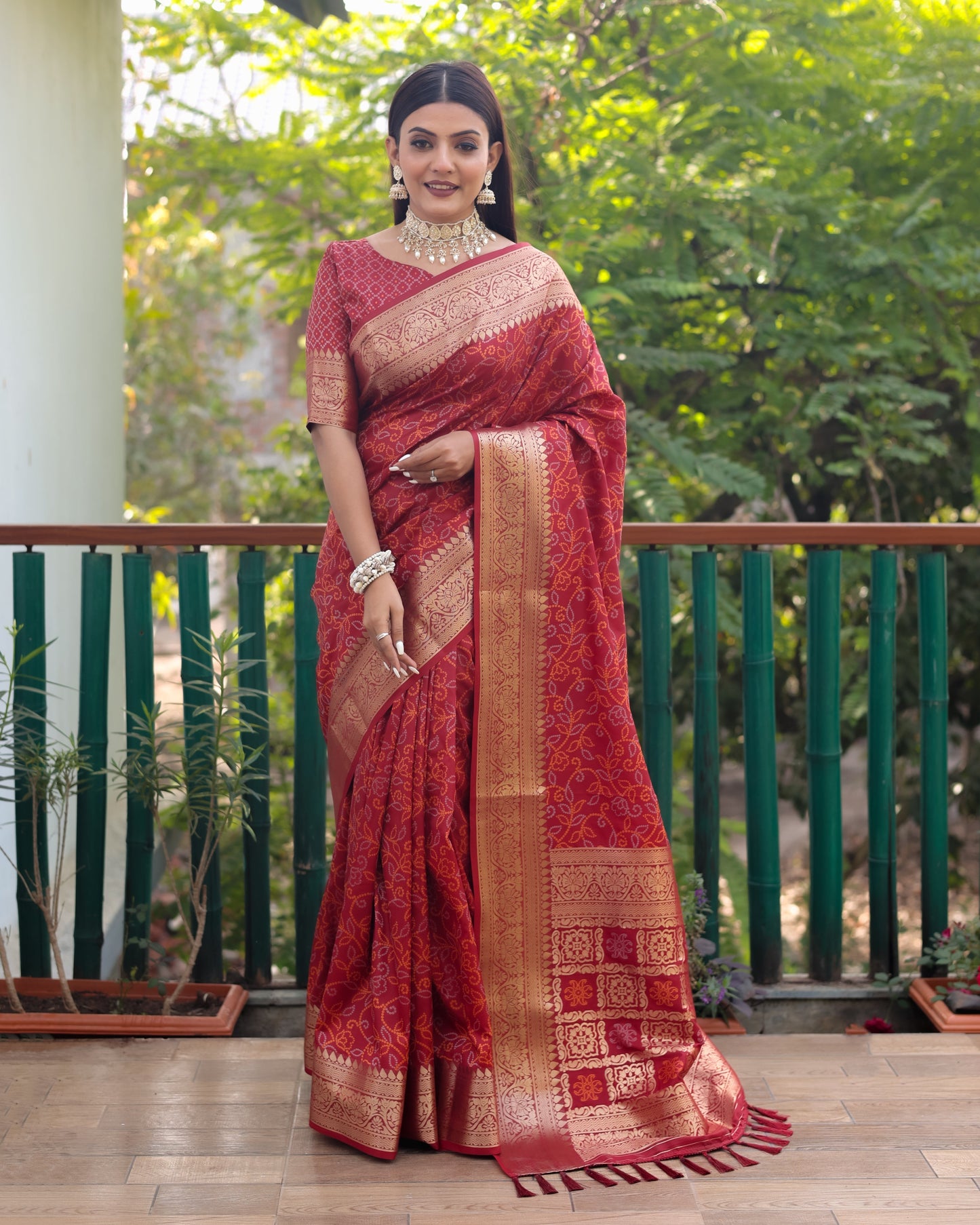 Lovely Silk Bandhej Red Color Patola Sarees