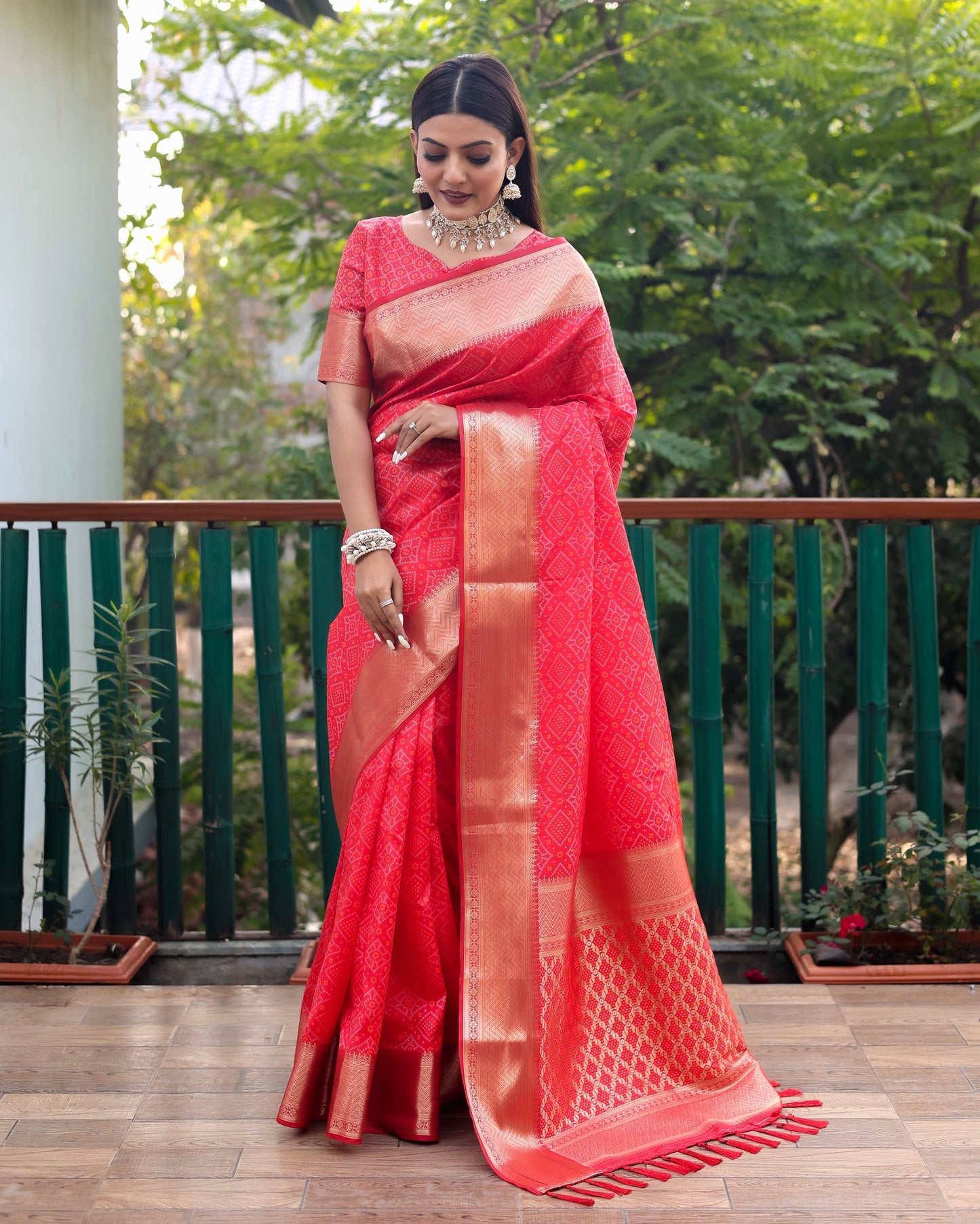 Stylish Patola Sarees Red Color Saree