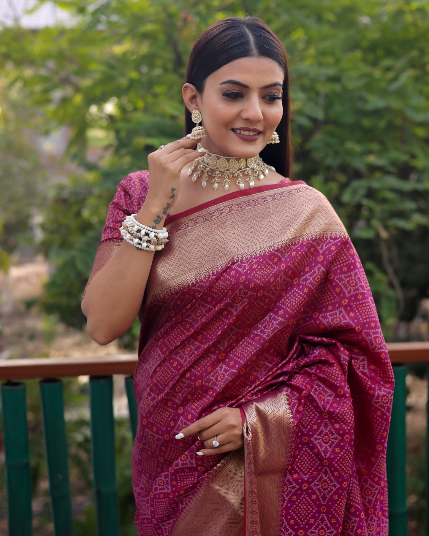 Stylish Patola Sarees Maroon Color Saree