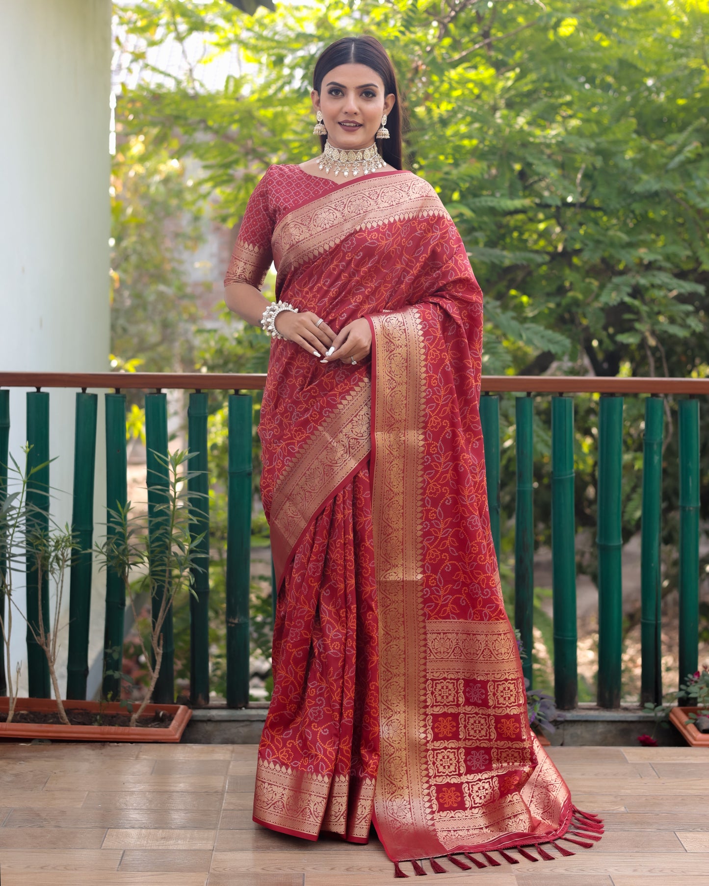 Lovely Silk Bandhej Red Color Patola Sarees