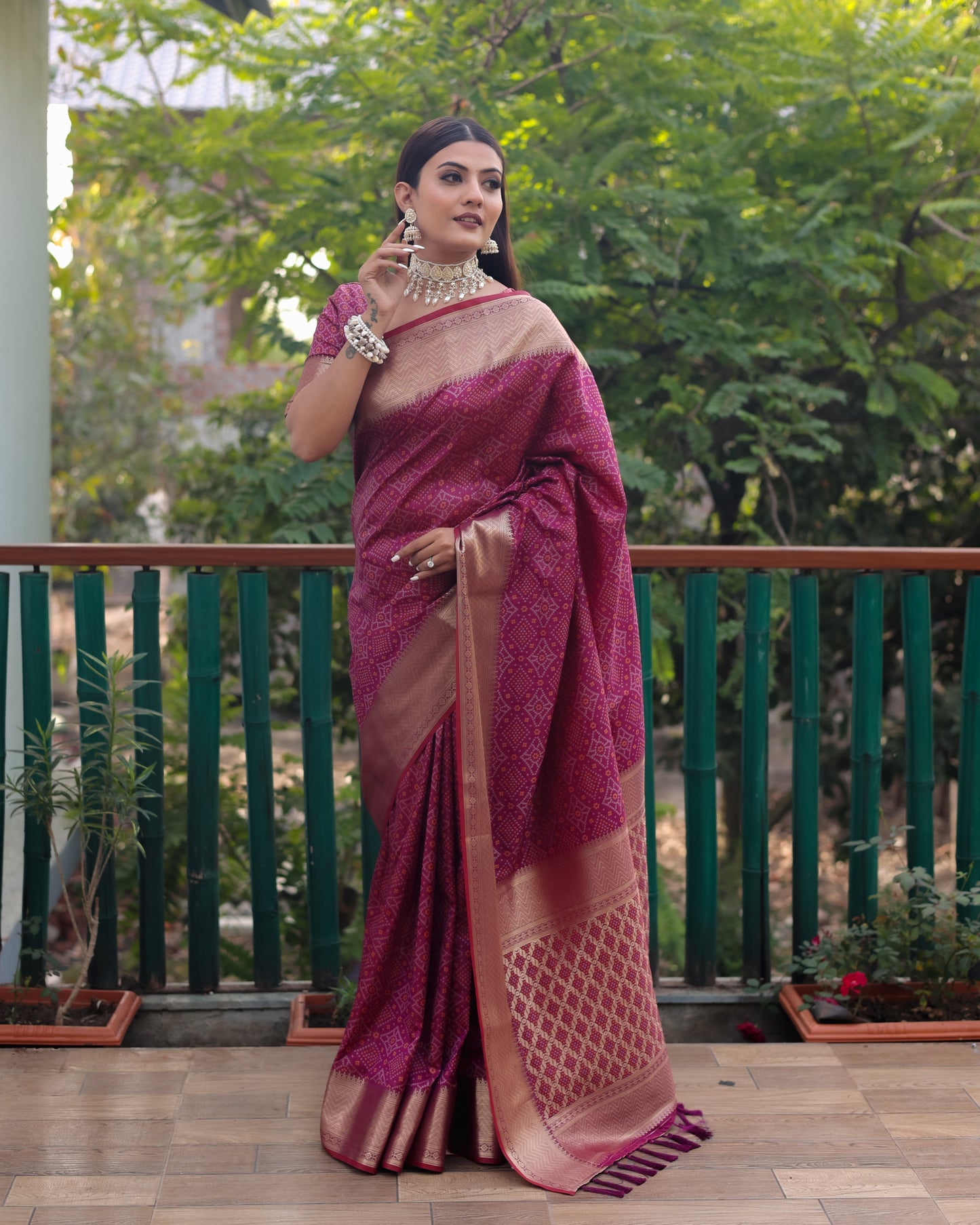 Stylish Patola Sarees Maroon Color Saree