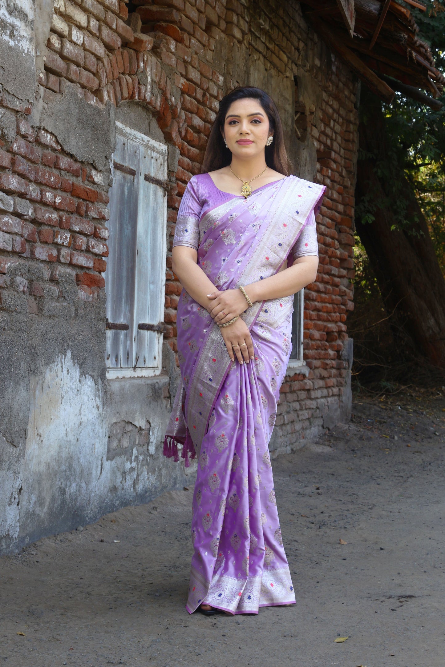 Demanding Kanjivaram Work Light Purple Color  Designer Saree