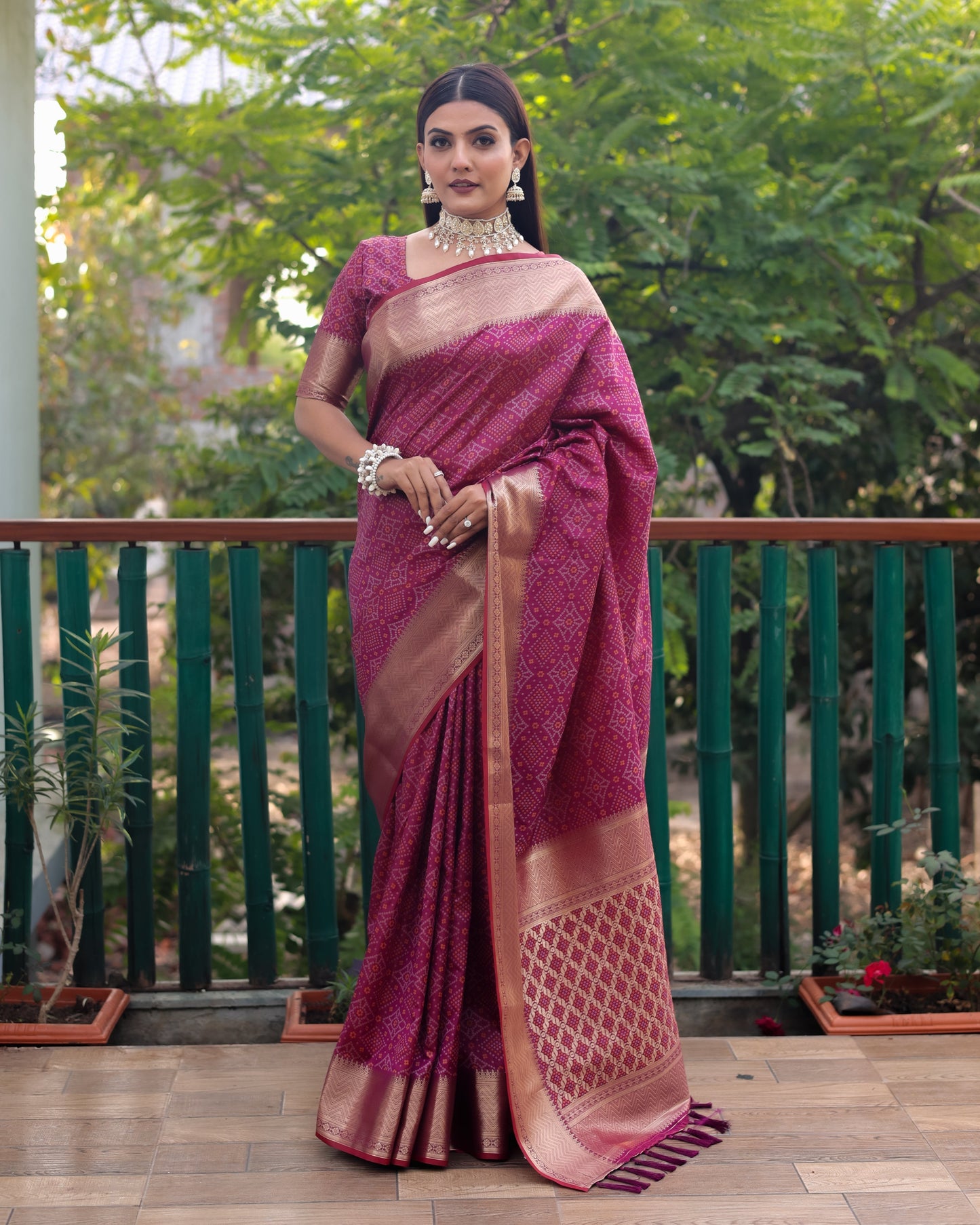 Stylish Patola Sarees Maroon Color Saree