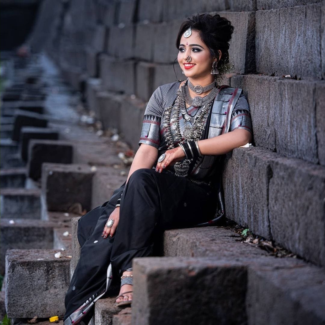 Luxuriant Jaquard Black Color Silk Saree