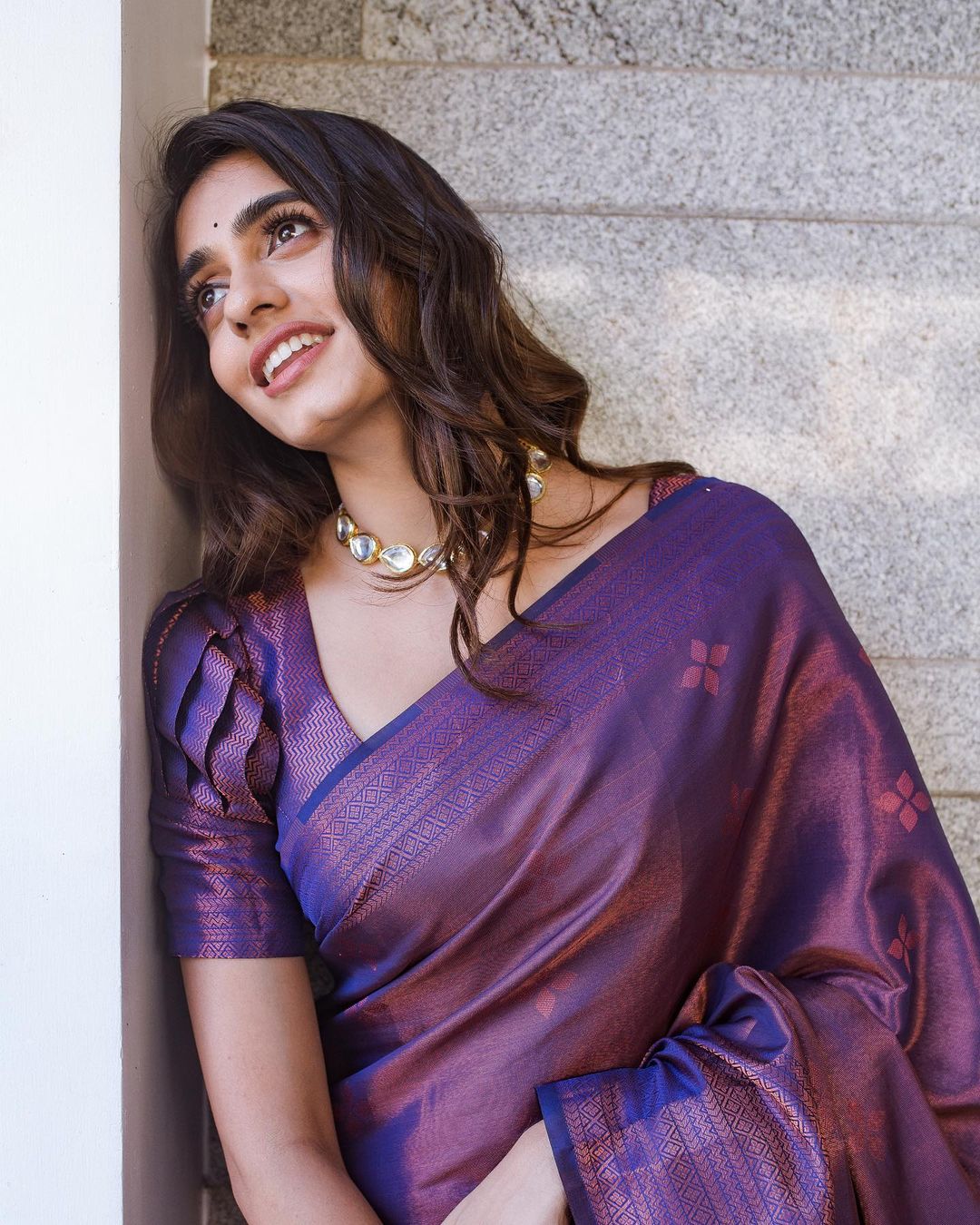 Festive Wear Jacquard Purple Color Silk Saree