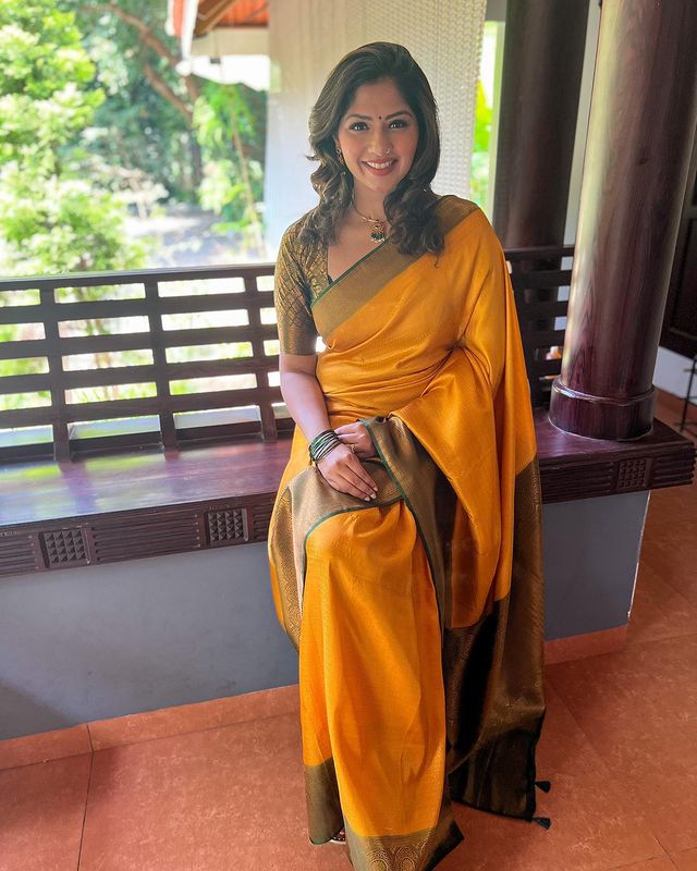 Awesome Zari Weaving Yellow Color Silk Saree