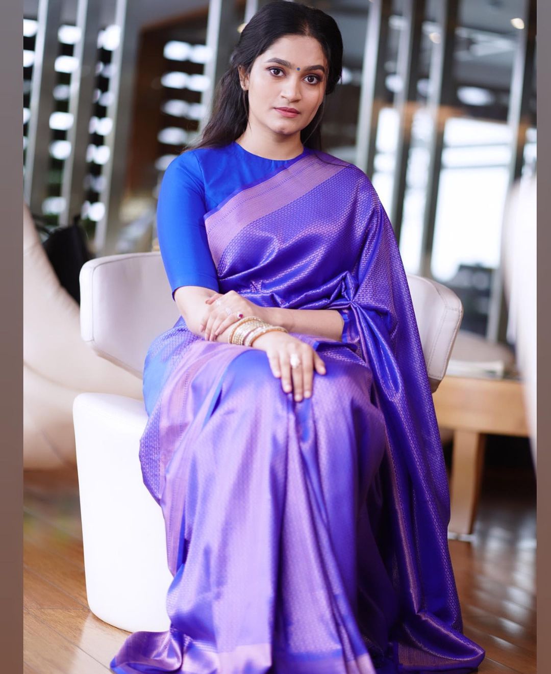 Outstanding Jacquard Royal Blue Color Soft Silk Saree