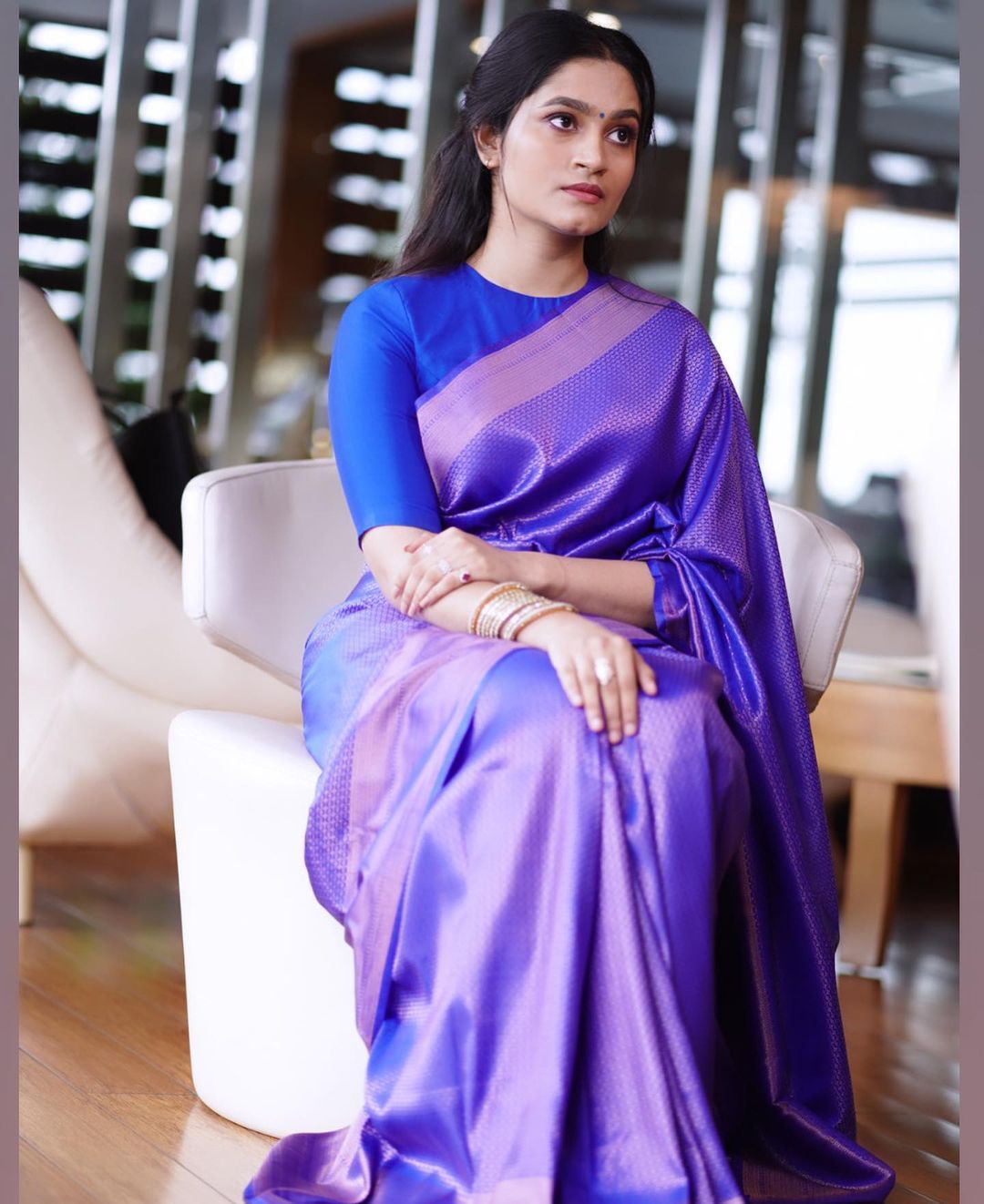 Outstanding Jacquard Royal Blue Color Soft Silk Saree