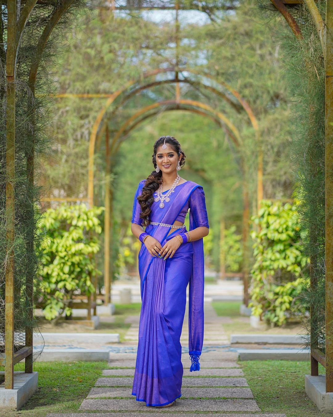 Outstanding Jacquard Royal Blue Color Soft Silk Saree