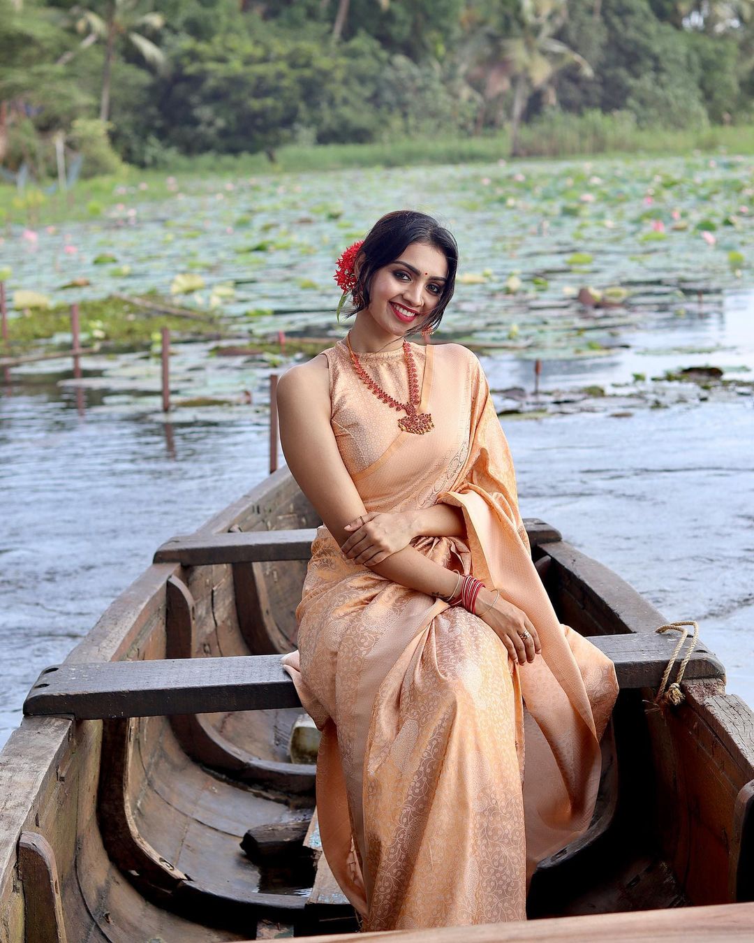 Embellished Zari Weaving Beige Color Silk Saree