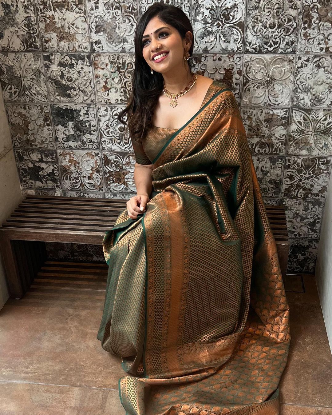 Function Wear Green Color Jacquard Work Silk Saree