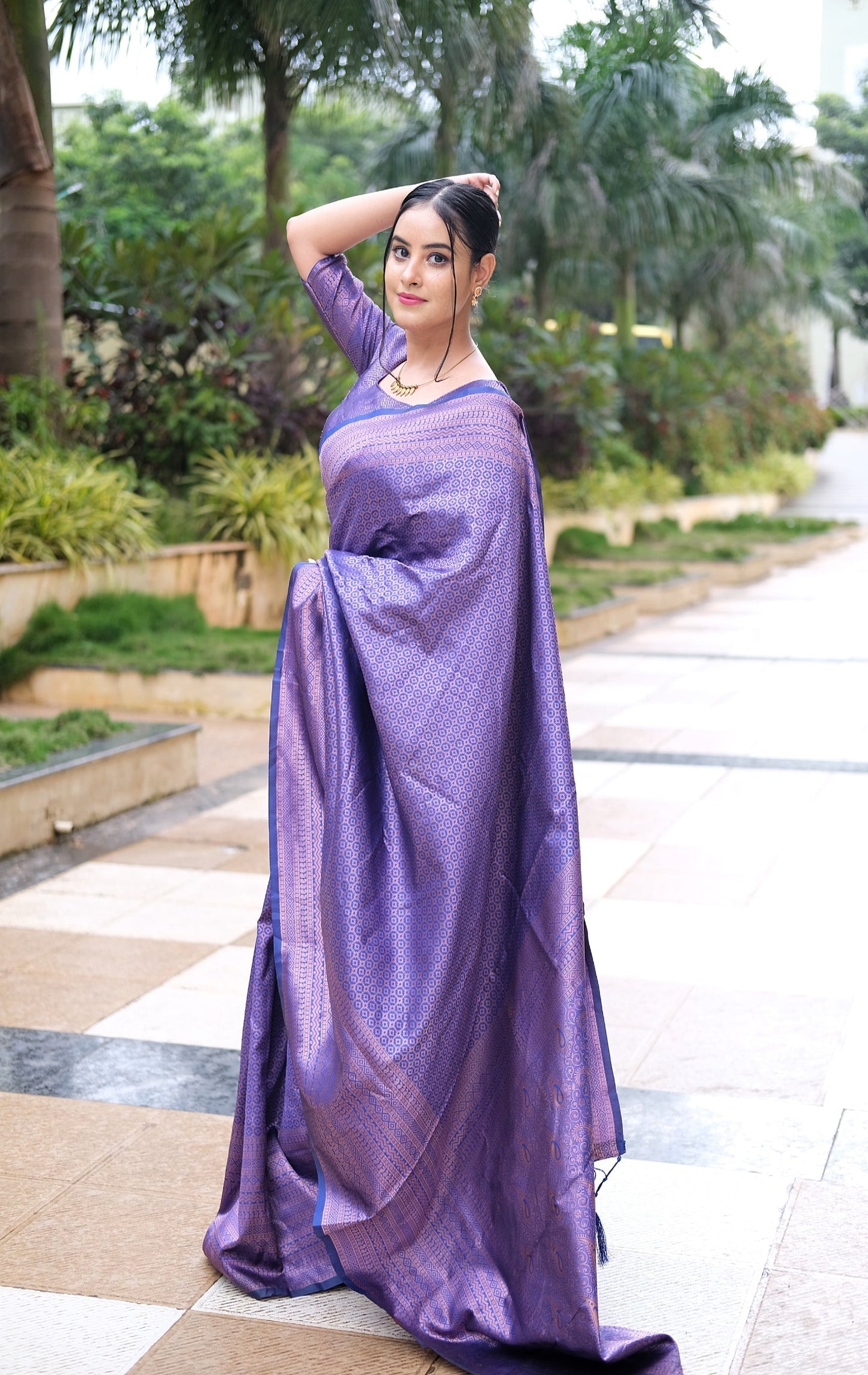 Outstanding Jacquard Blue Color Soft Silk Saree