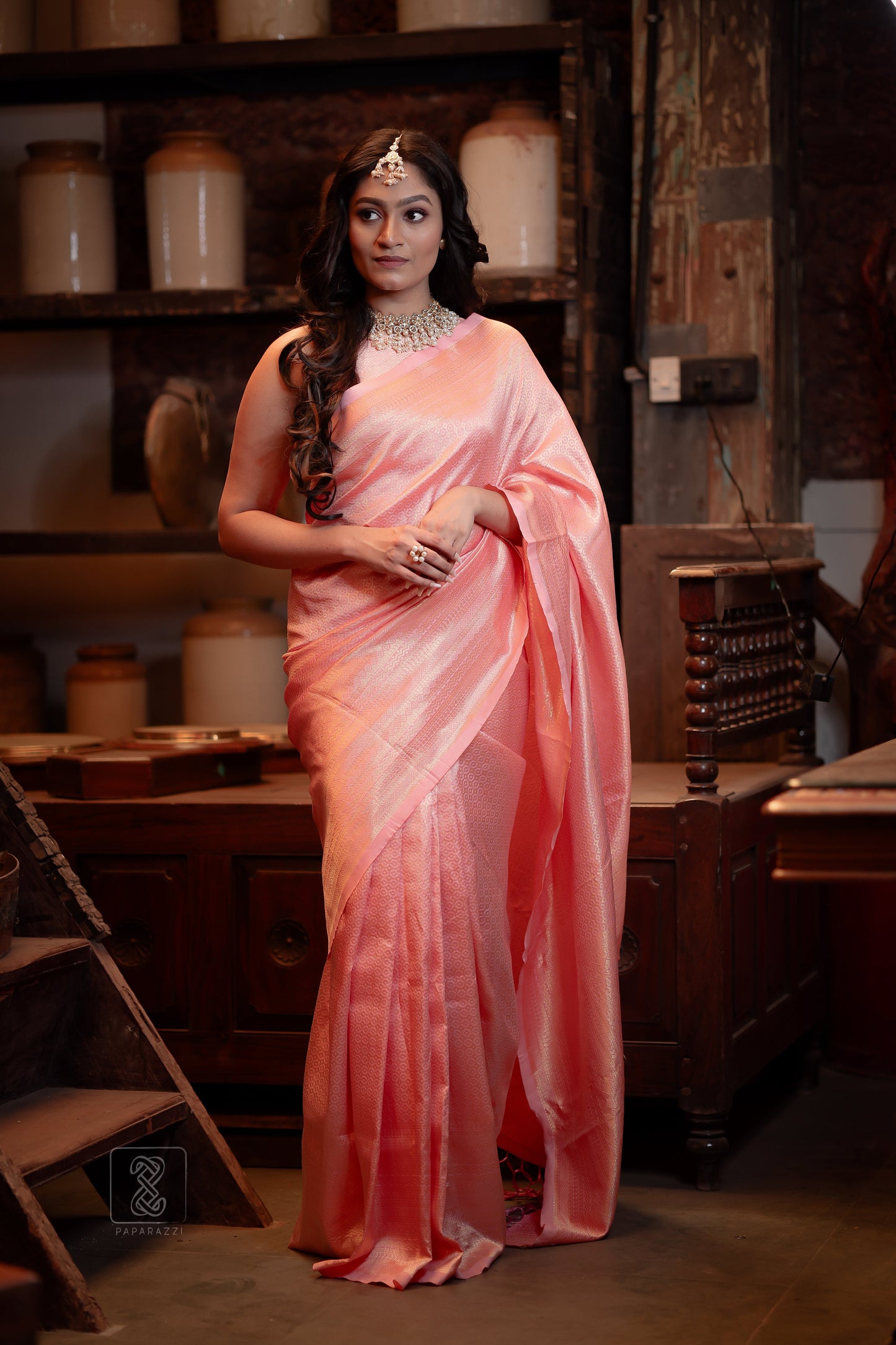 Outstanding Jacquard Pink Color Soft Silk Saree