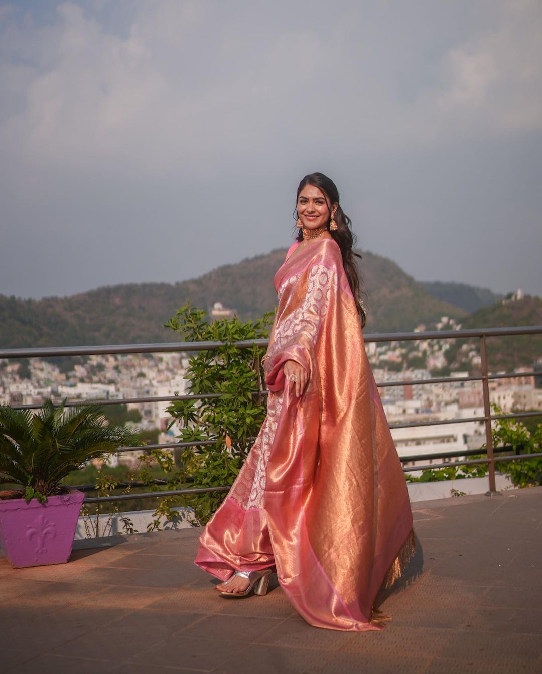 Function Wear Jacquard Baby Pink Color Silk Saree