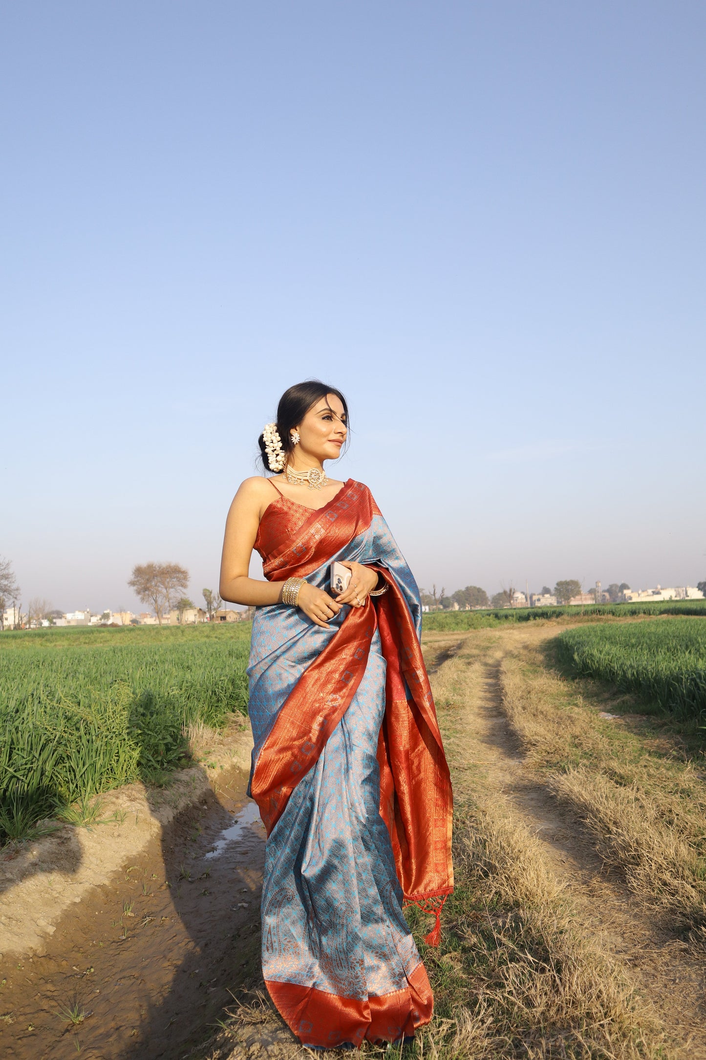 Occasion Wear Grey Color Jacquard Silk Saree