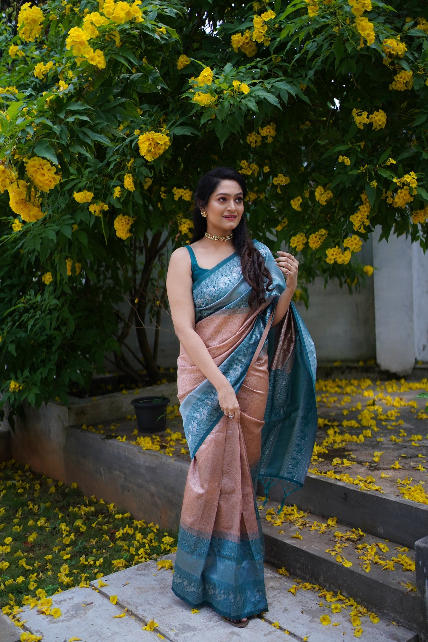 Presenting Beige Color Jacquard Work Silk Saree