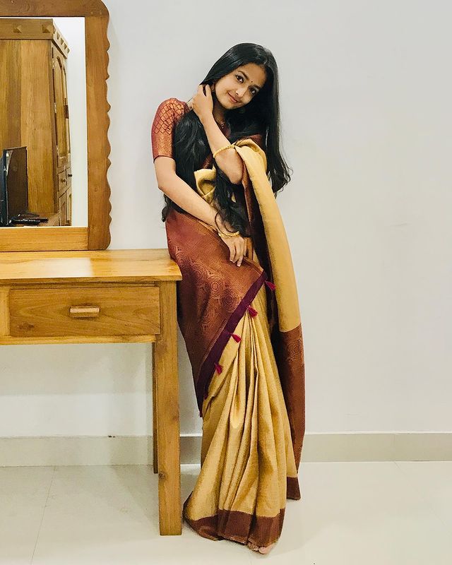 Awesome Zari Weaving Mustard Color Silk Saree