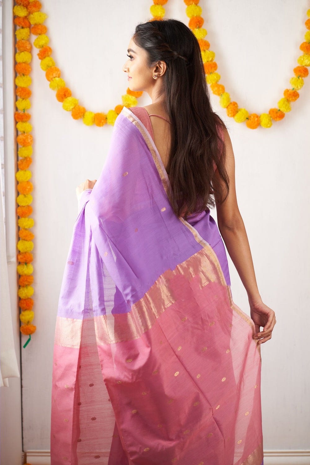 Exotic Jaquard Purple Color Silk Saree