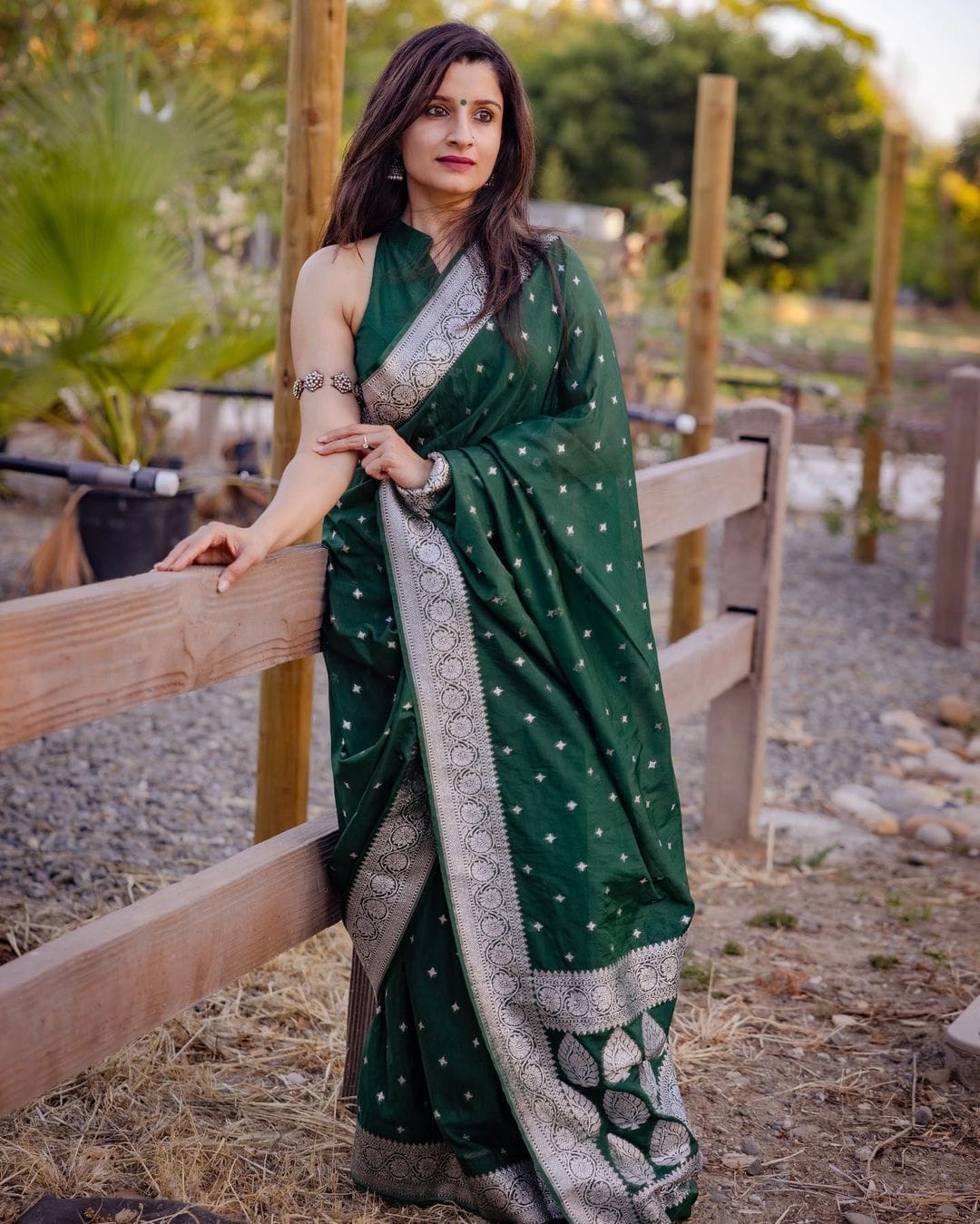 Exotic Jaquard Green  Color Silk Saree