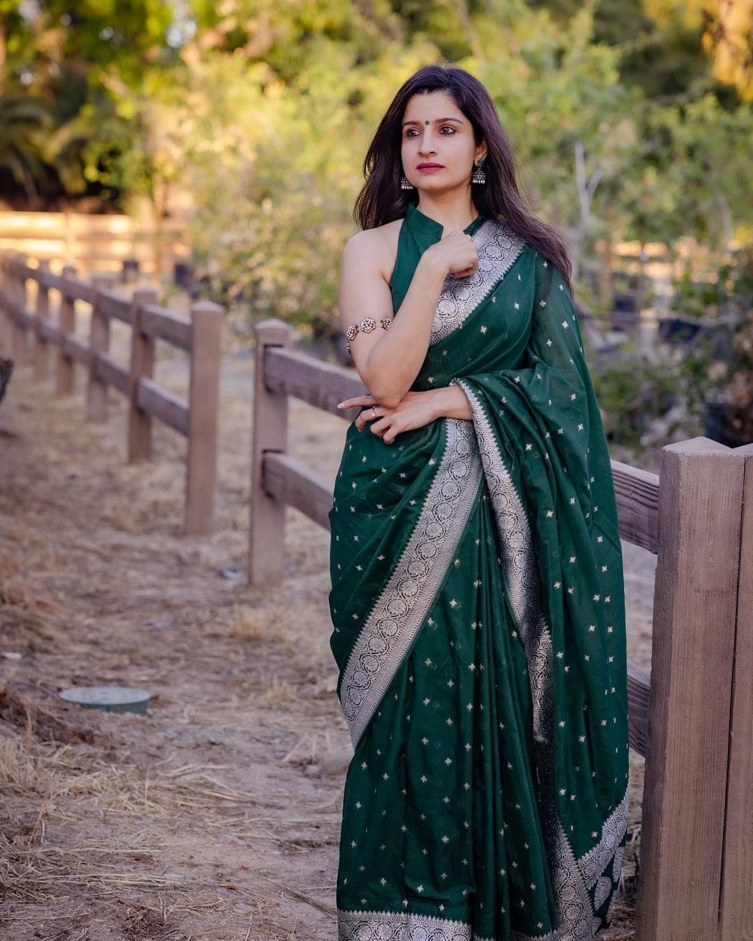 Exotic Jaquard Green  Color Silk Saree