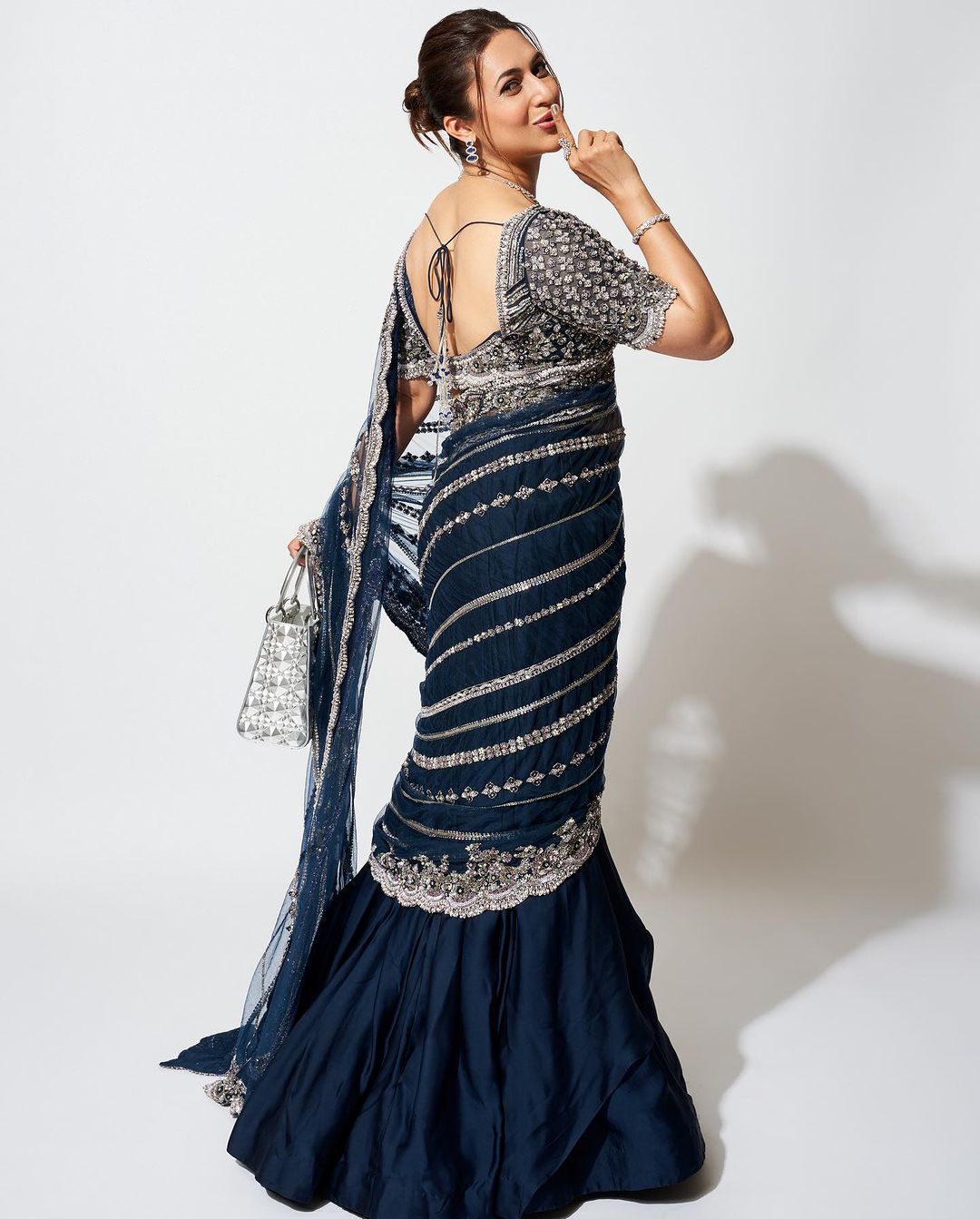 Fantastic Navy Blue Color Lehenga Saree