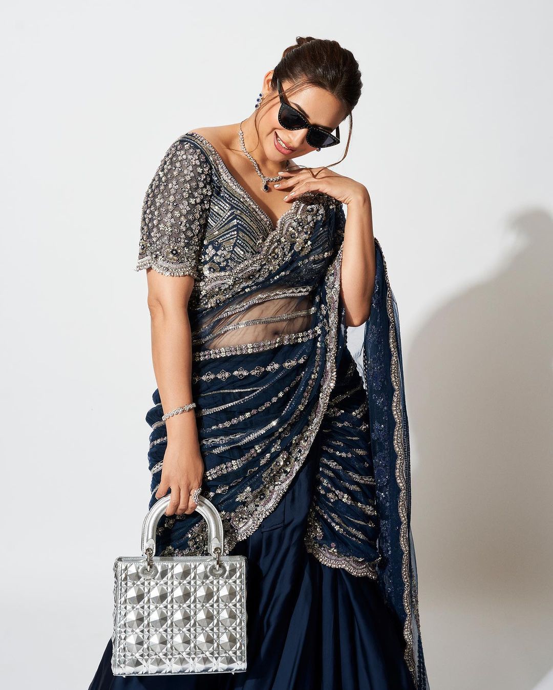 Fantastic Navy Blue Color Lehenga Saree