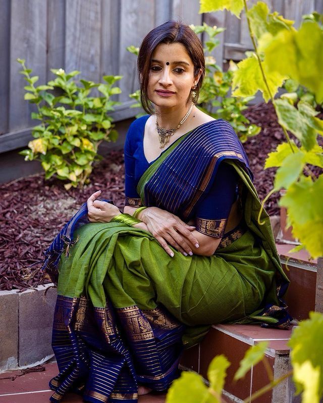 Delightful Blue Color Jacquard Silk Saree