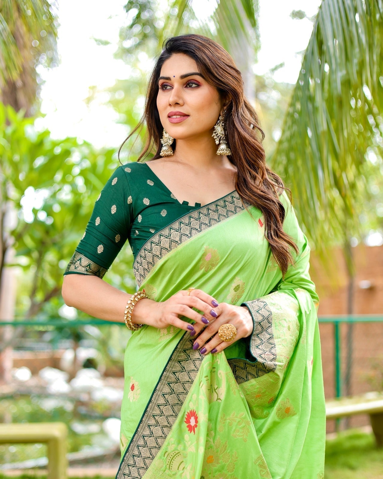 Demanding Dola Silk Sarees Green Color Saree