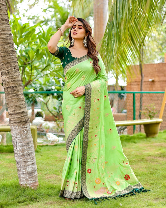 Demanding Dola Silk Sarees Green Color Saree