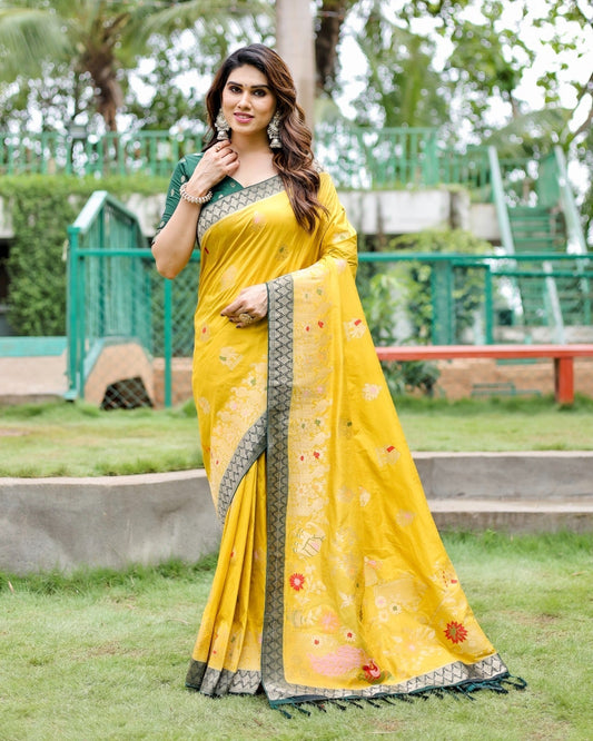 Demanding Dola Silk Sarees Yellow Color Saree