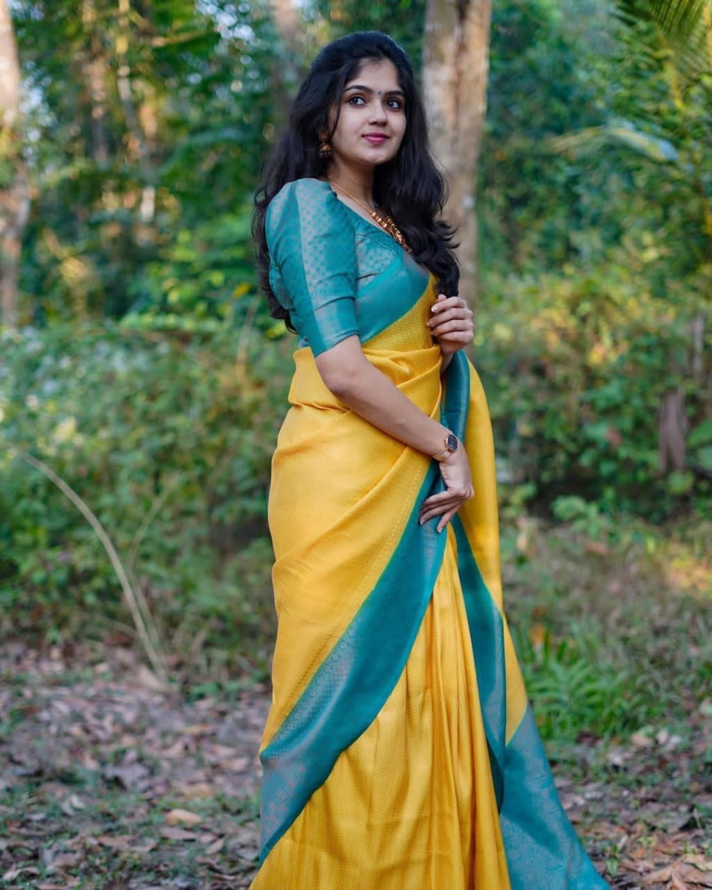 Captivating Banarsi Silk Yellow Color Saree