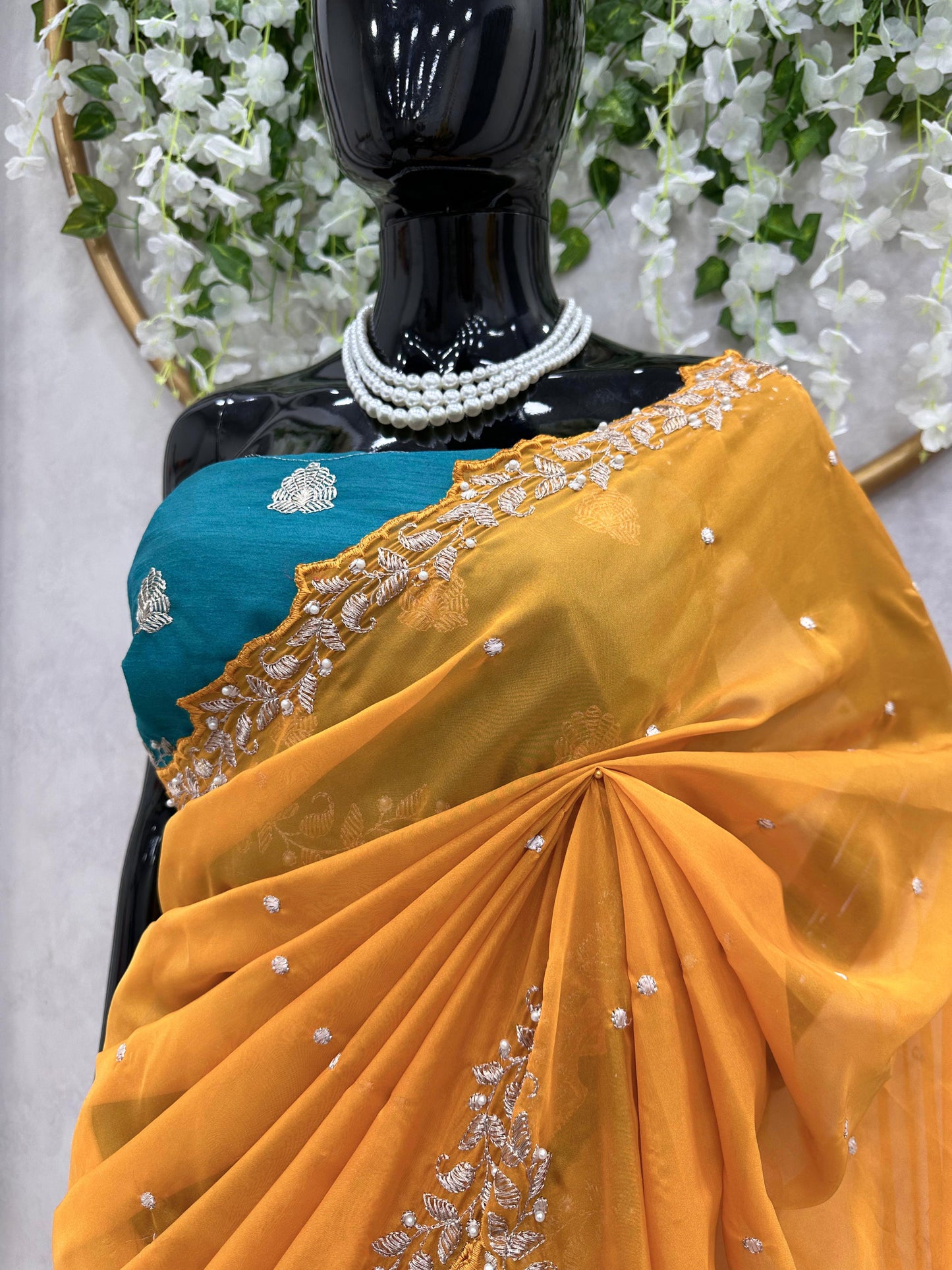 Outstanding Yellow Color Tibby Silk Saree