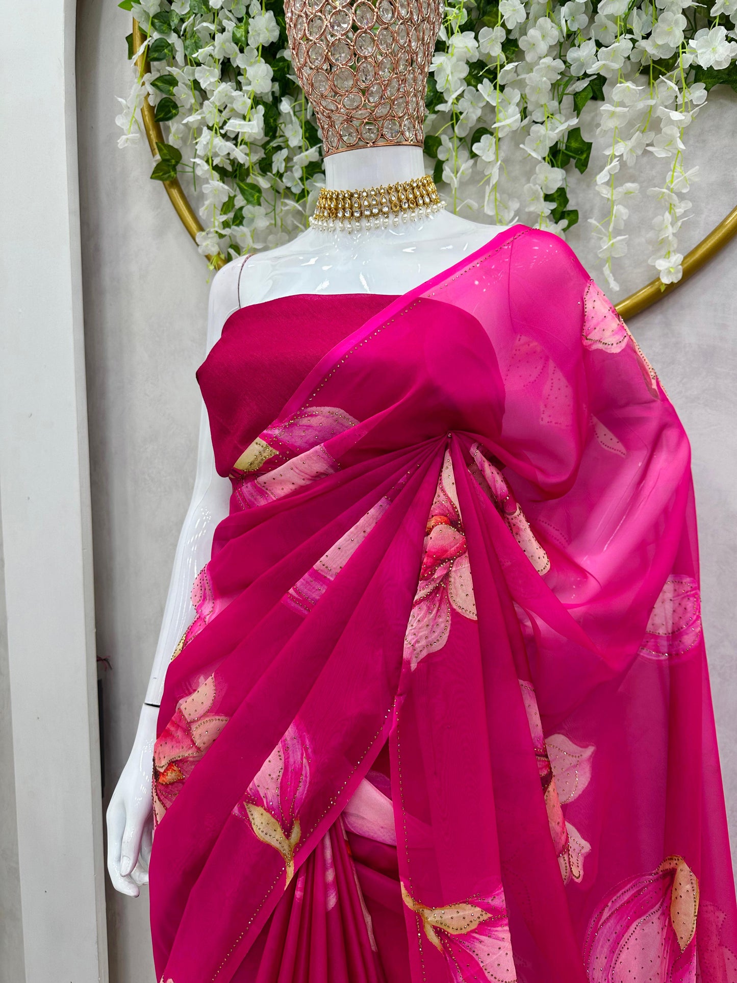 Outstanding Tibby Silk Pink Color Saree