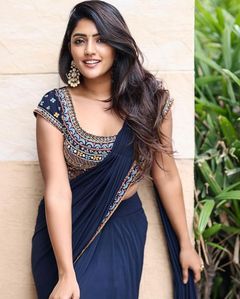 Stunning Georgette Navy Blue Color Saree