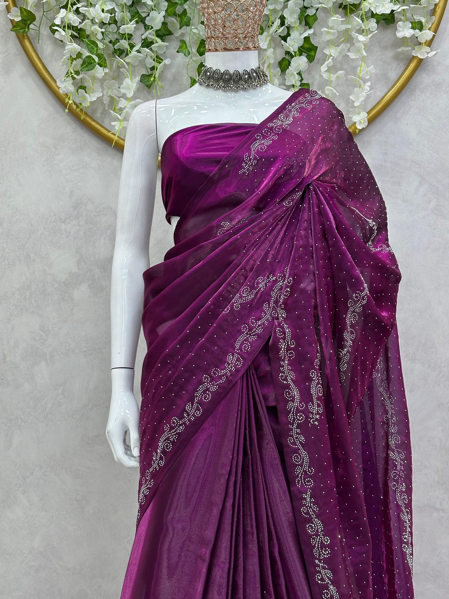 Pretty Jimmy Choo Wine Color Saree