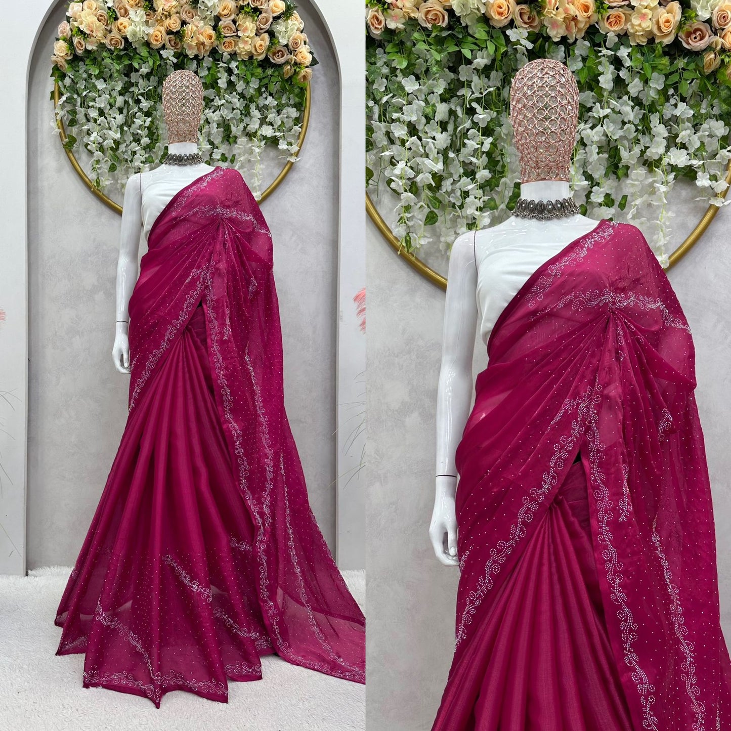 Pretty Jimmy Choo Maroon Color Saree