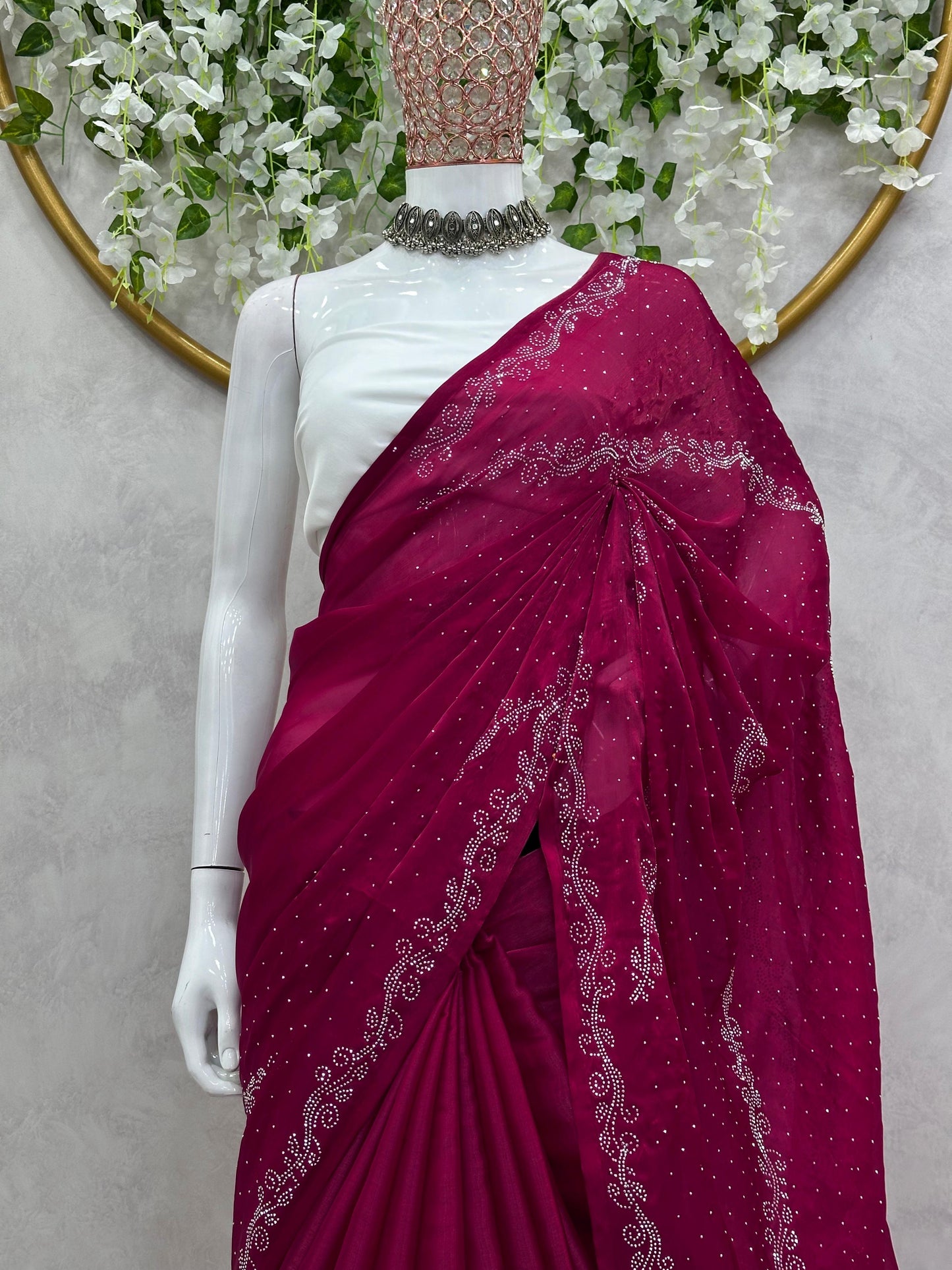 Pretty Jimmy Choo Maroon Color Saree