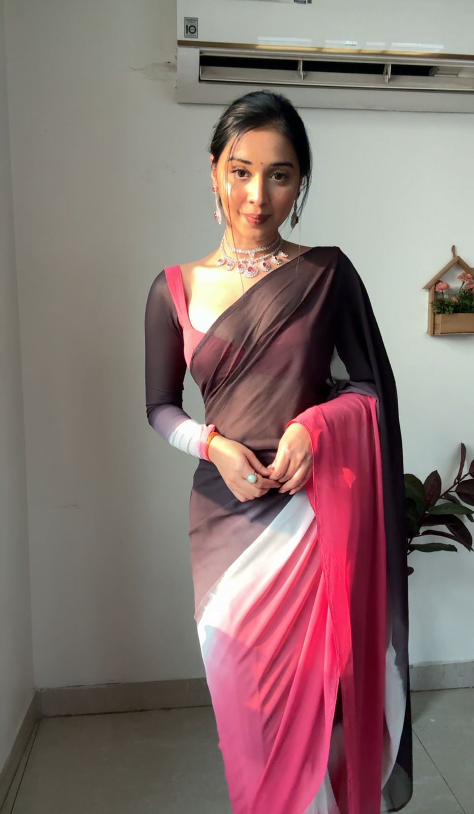 Festive Wear Multi Color Soft Silk Ready To Wear Saree