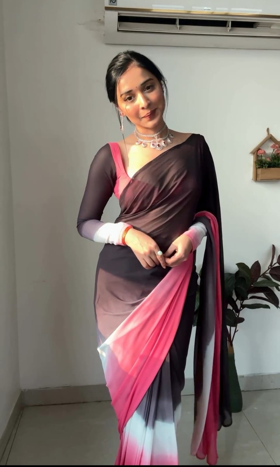 Festive Wear Multi Color Soft Silk Ready To Wear Saree