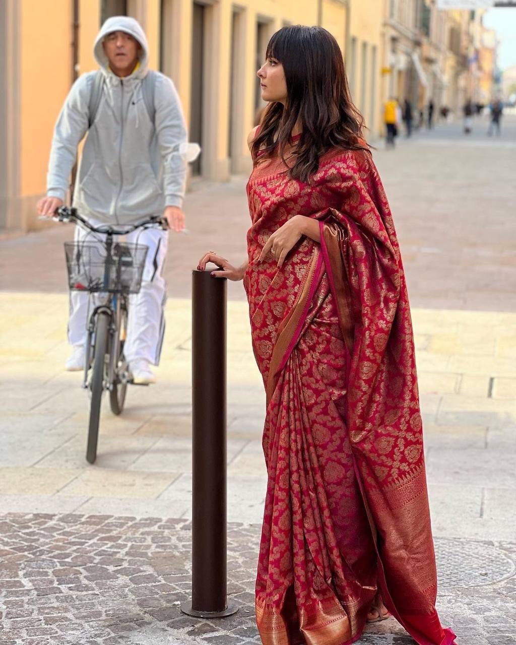 Eyes Catching Maroon Color Silk Saree