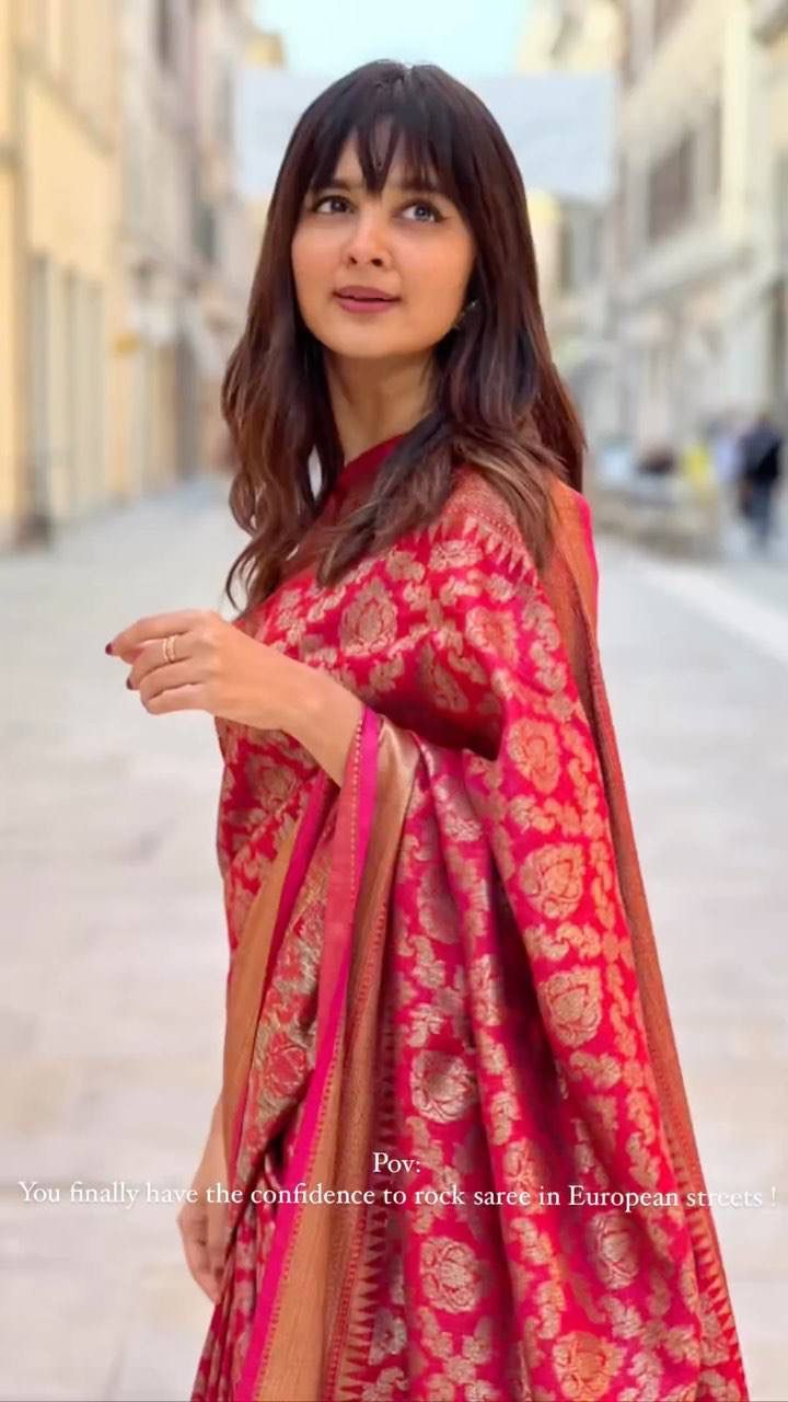 Eyes Catching Maroon Color Silk Saree