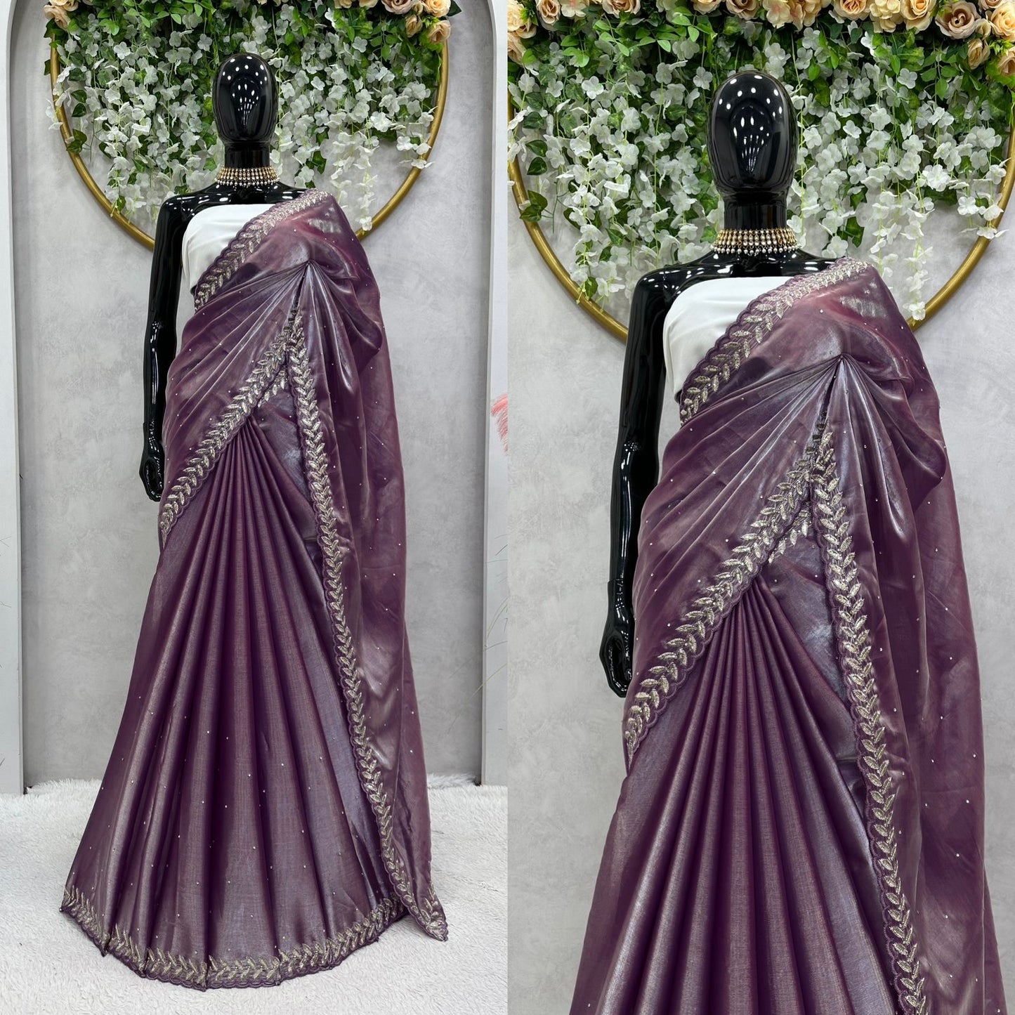 Designer Jimmy Choo Purple Color Saree